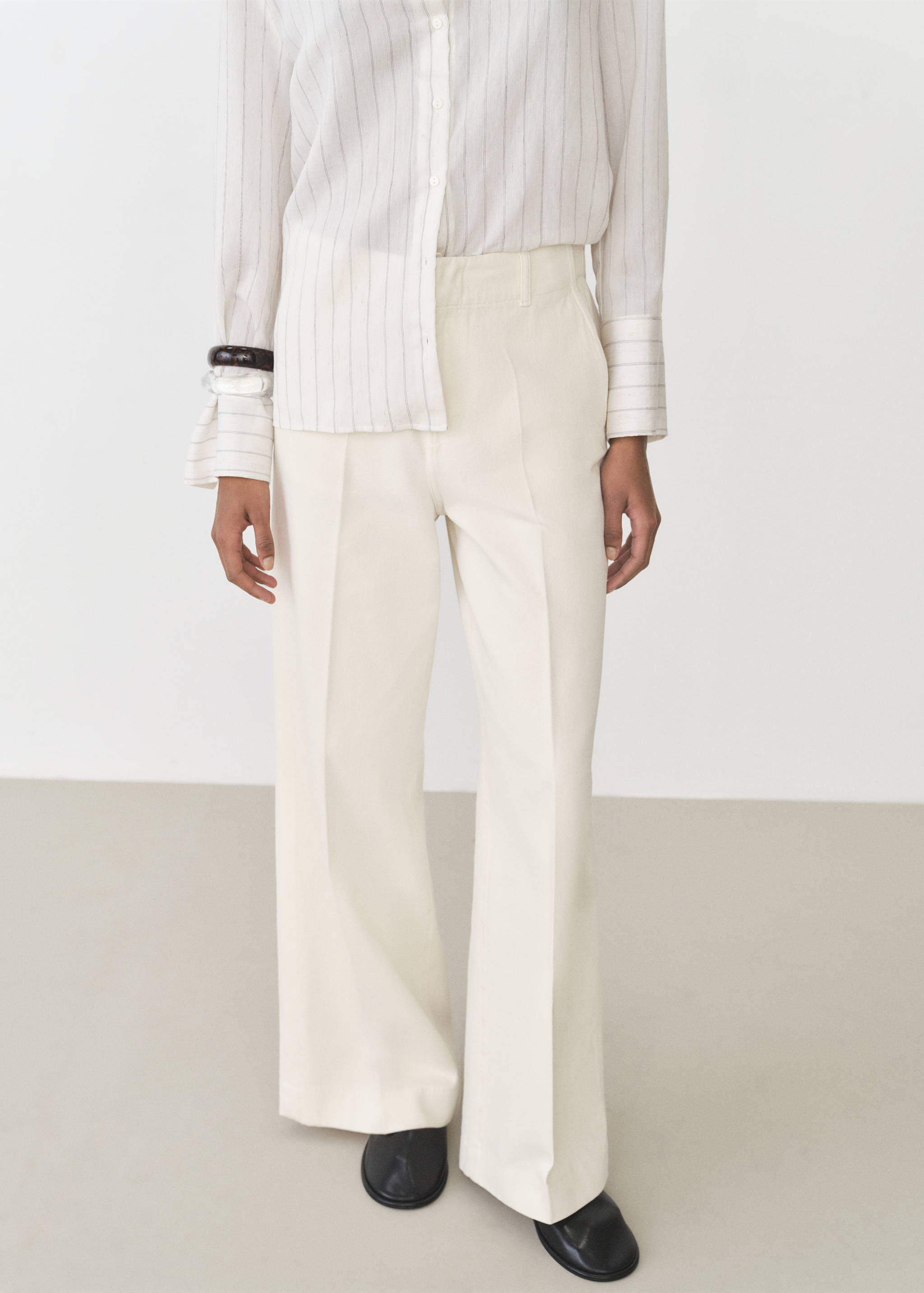 Cotton wide leg trousers - Medium plane