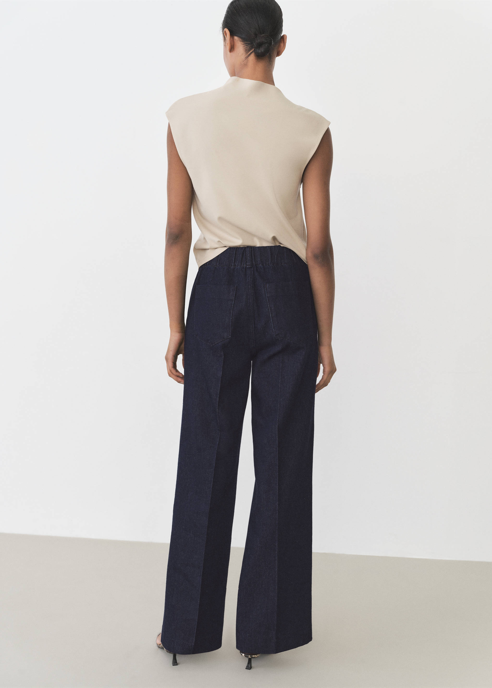 Wide leg denim trousers - Reverse of the article