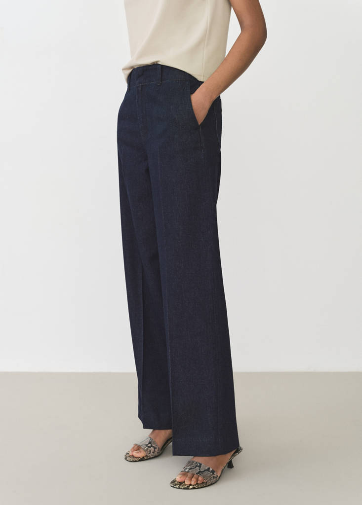 Wide leg denim trousers — Open Blue