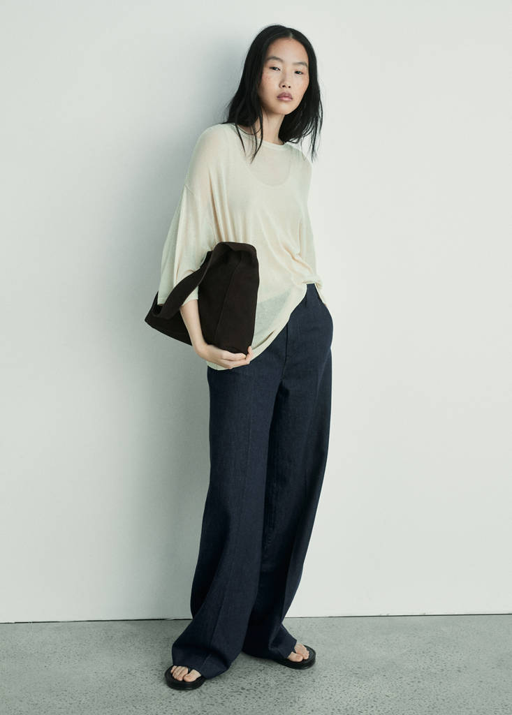 Wide leg denim trousers — Open Blue