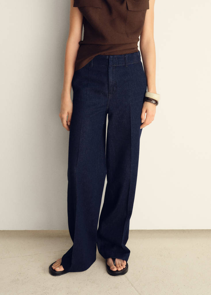 Wide leg denim trousers — Open Blue