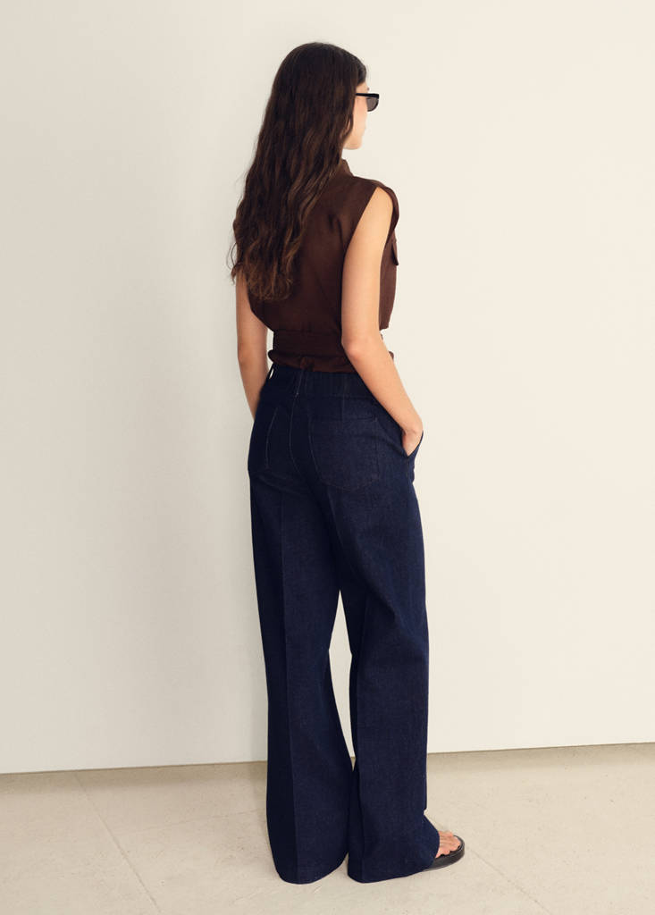 Wide leg denim trousers — Open Blue