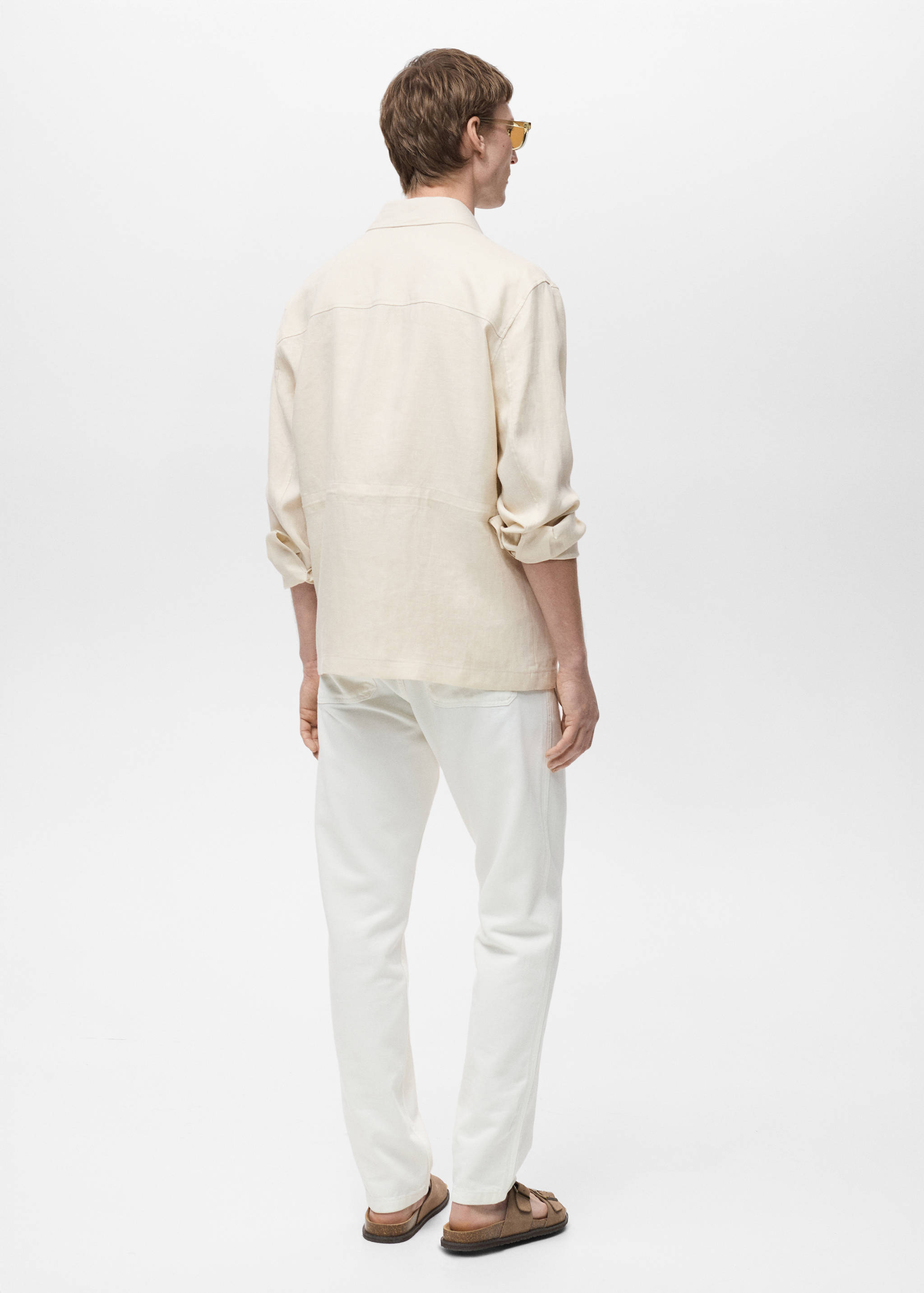 100% linen overshirt with pockets - Reverse of the article