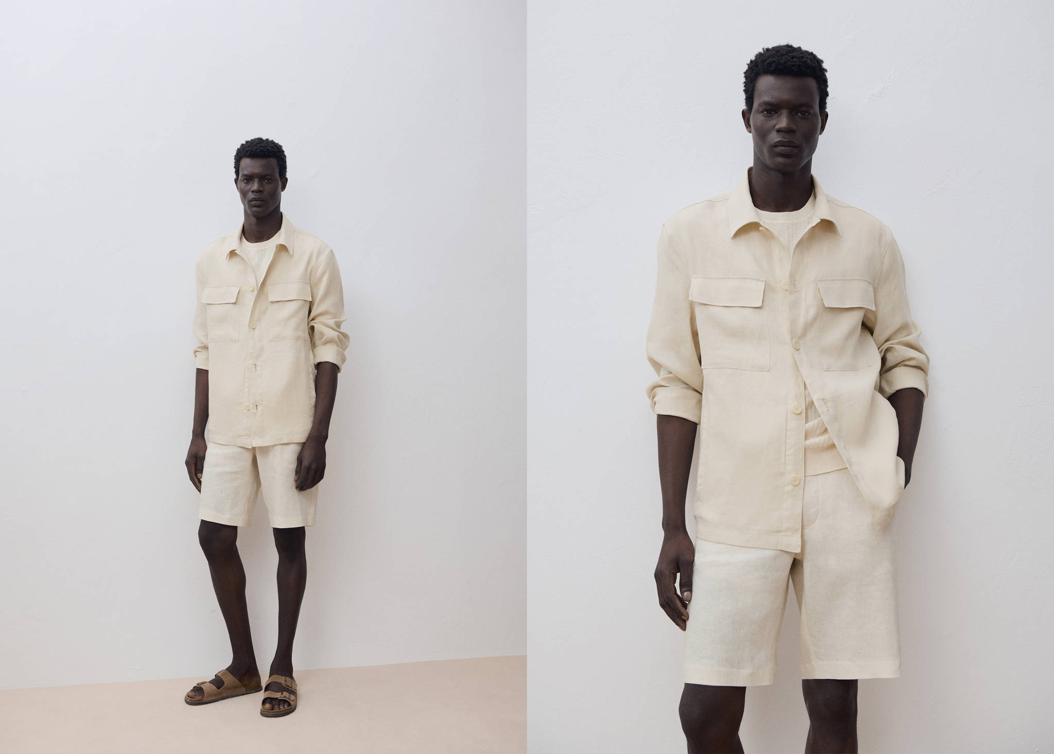 Overshirt mit Taschen aus 100 % Leinen - Panoramaansicht
