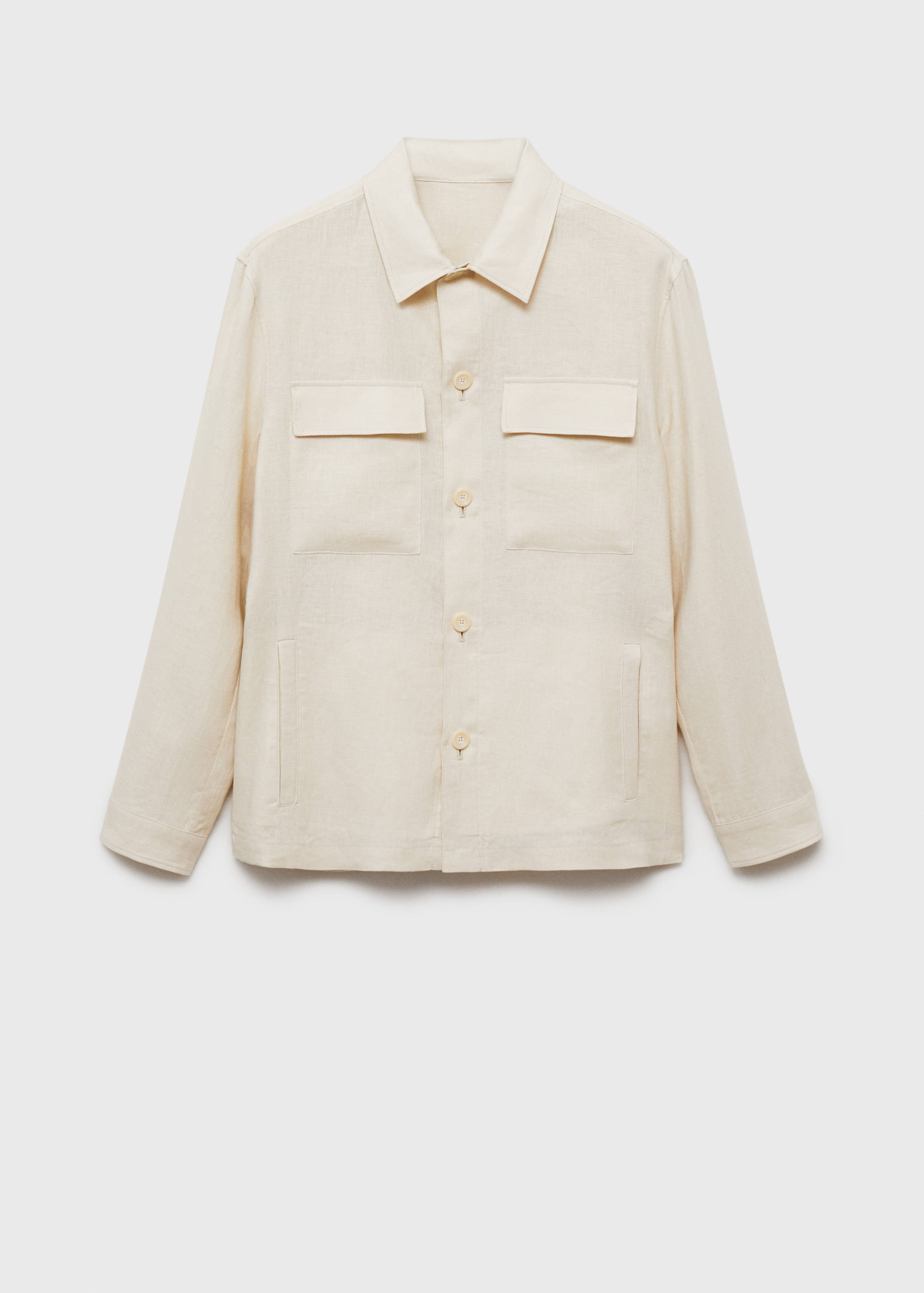 100% linen overshirt with pockets - Article without model