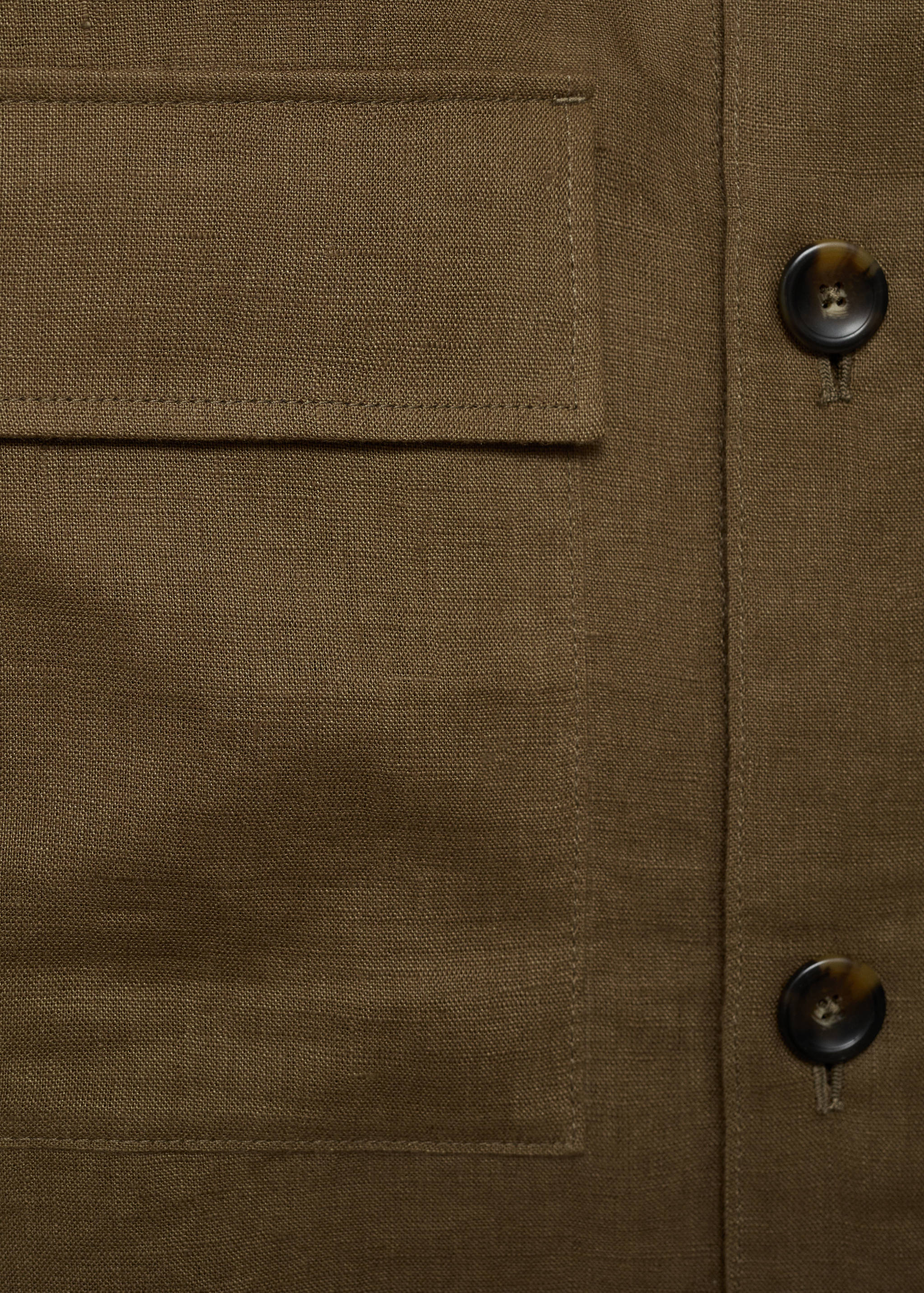 100% linen overshirt with pockets - Details of the article 0