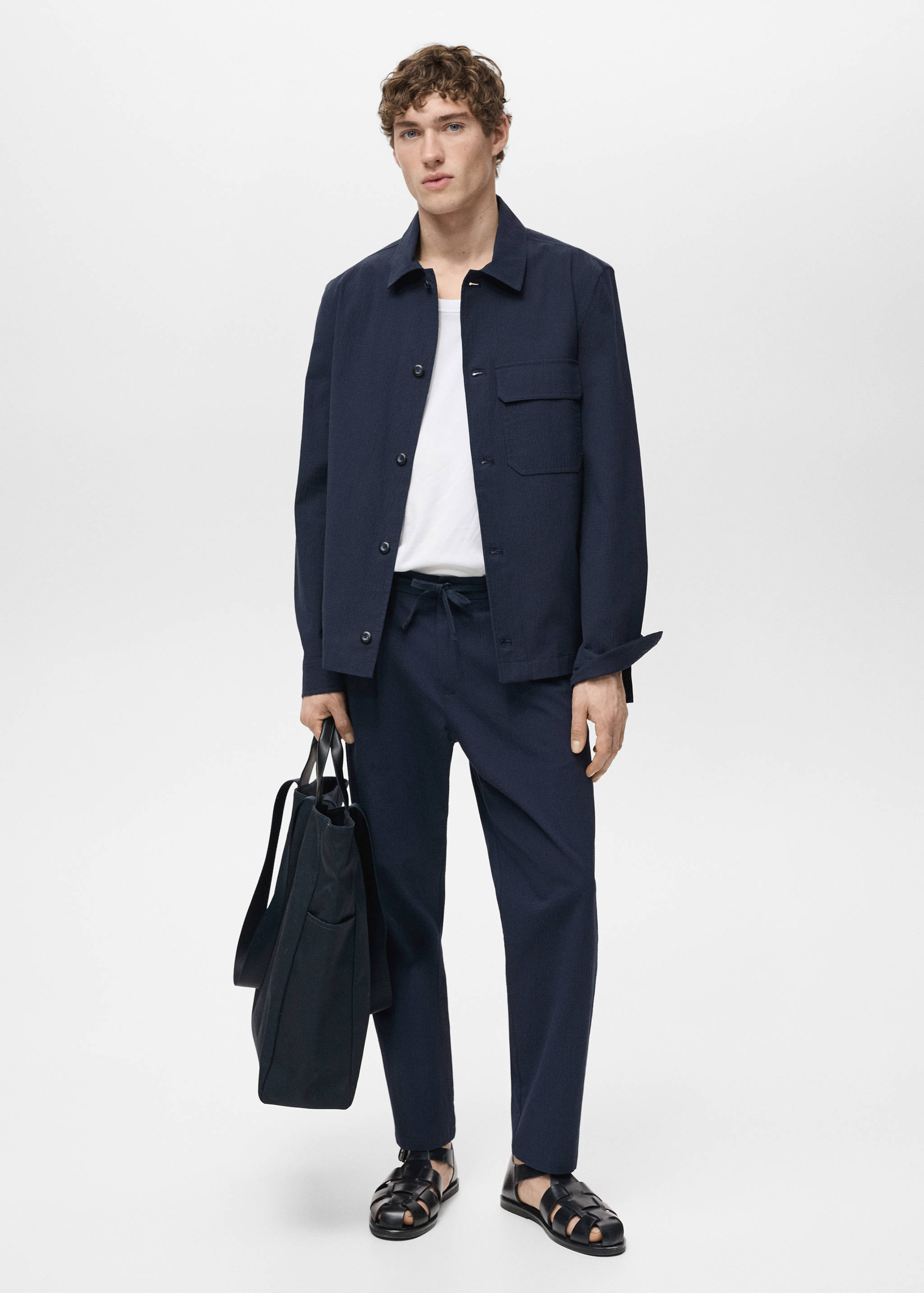 Cotton seersucker jacket - General plane