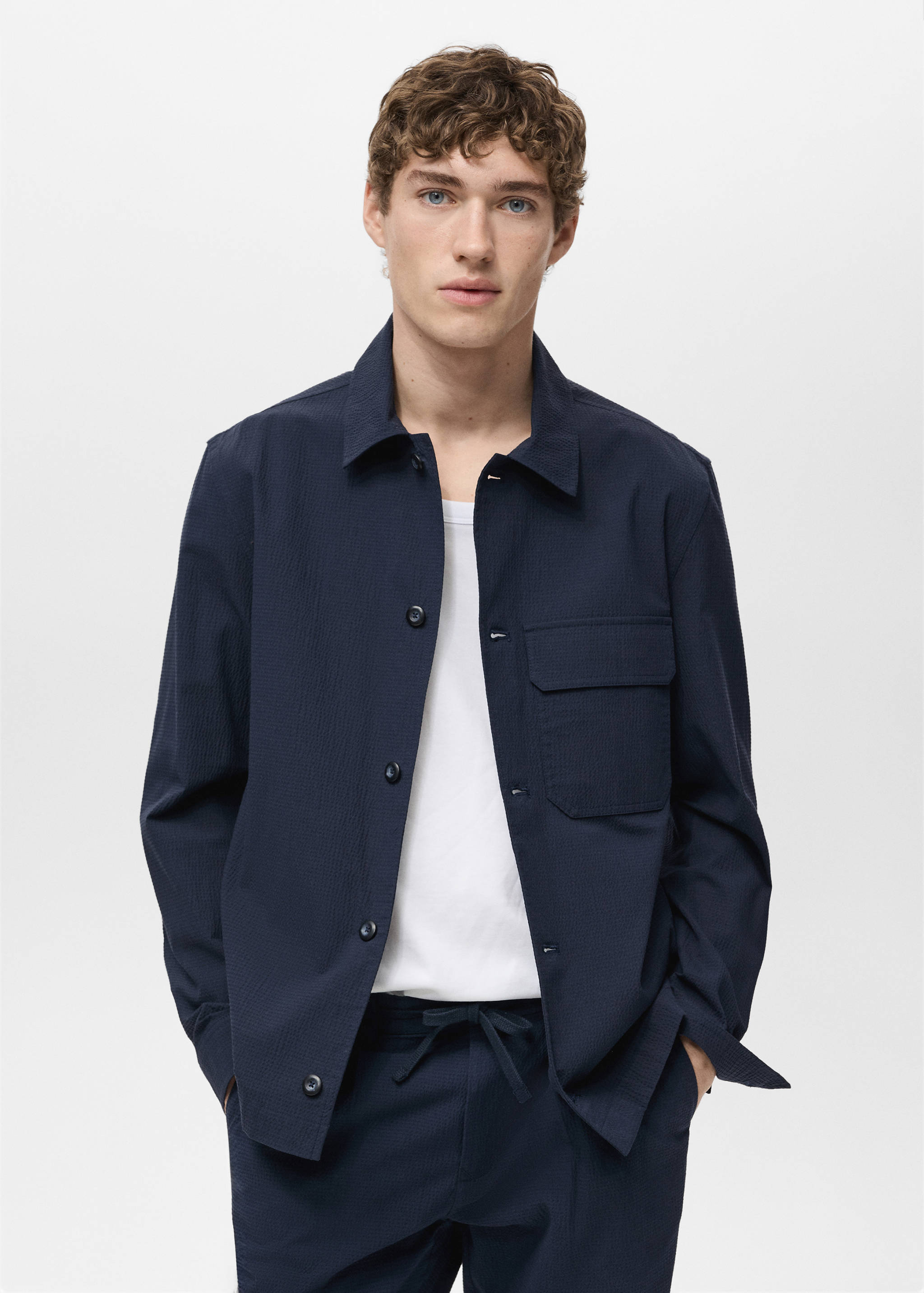 Cotton seersucker jacket - Medium plane