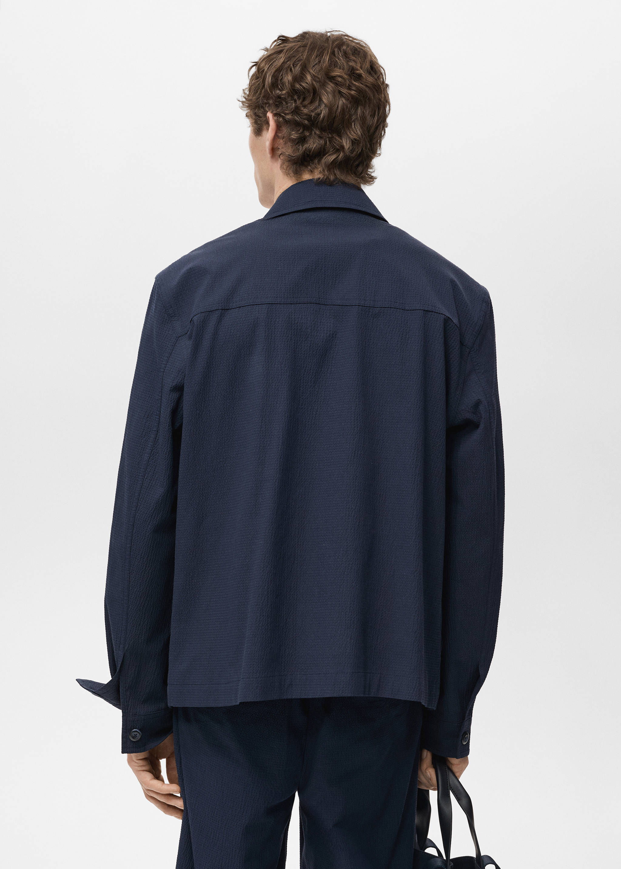 Cotton seersucker jacket - Reverse of the article