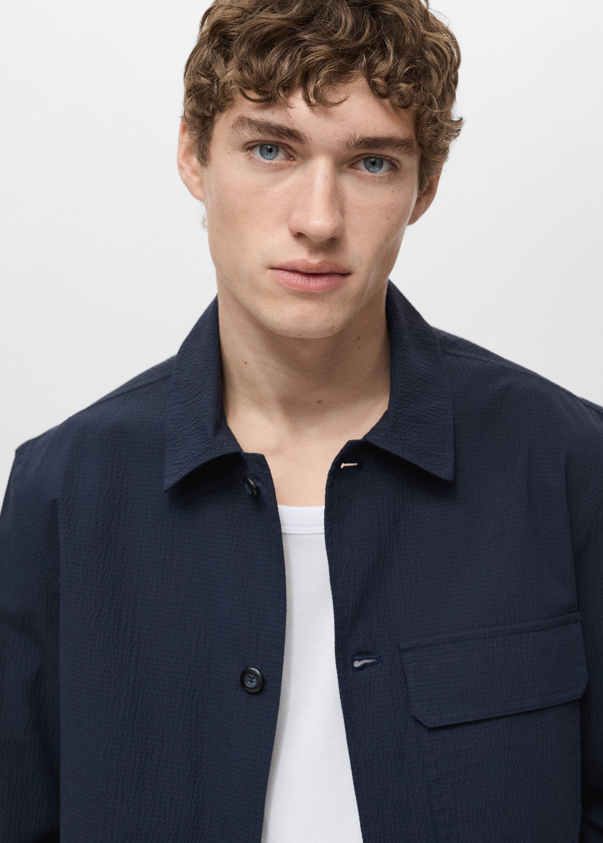 Cotton seersucker jacket - Details of the article 1