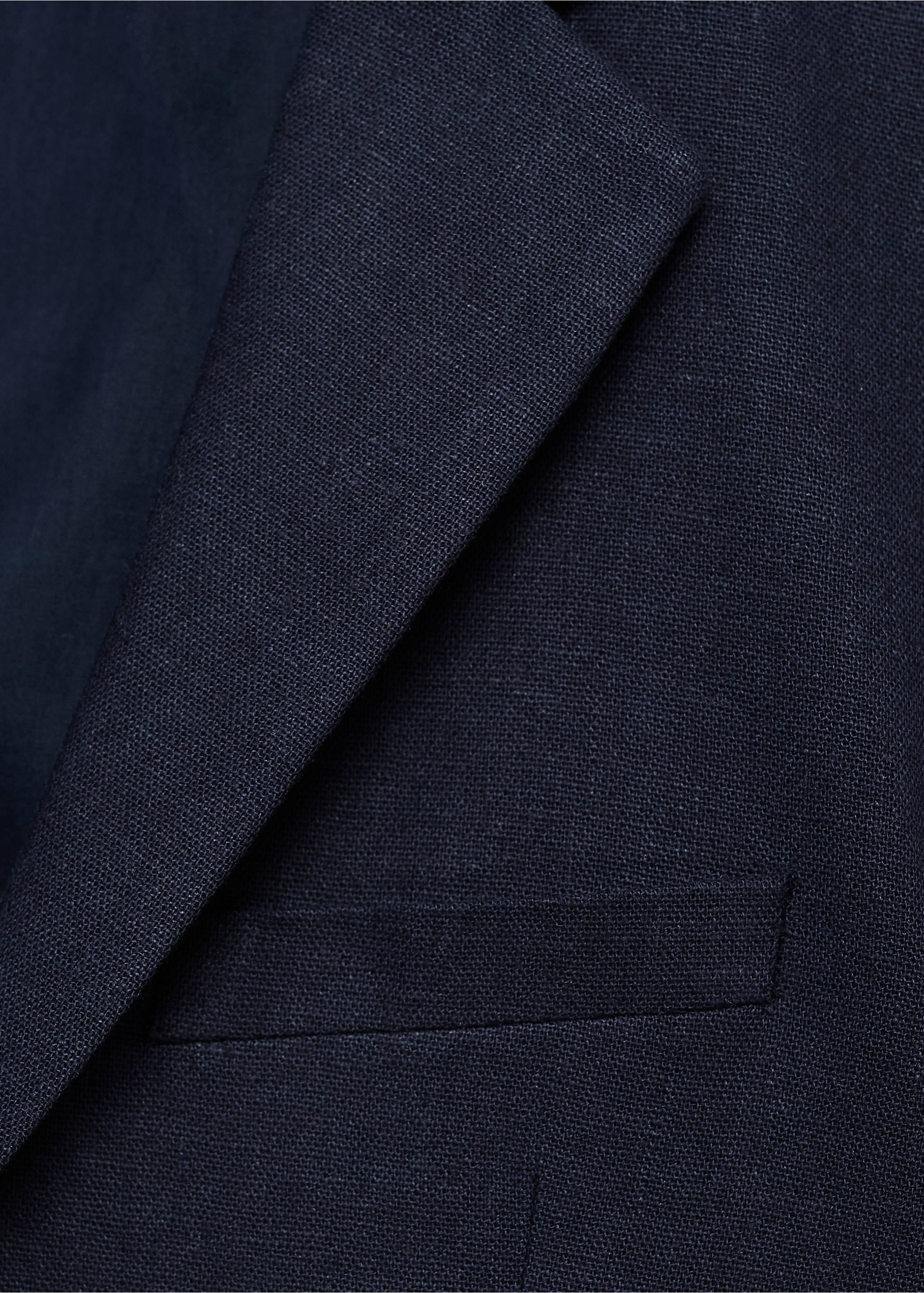 Linen suit jacket - Details of the article 8, Dark Navy. Ref: 87015928-00.