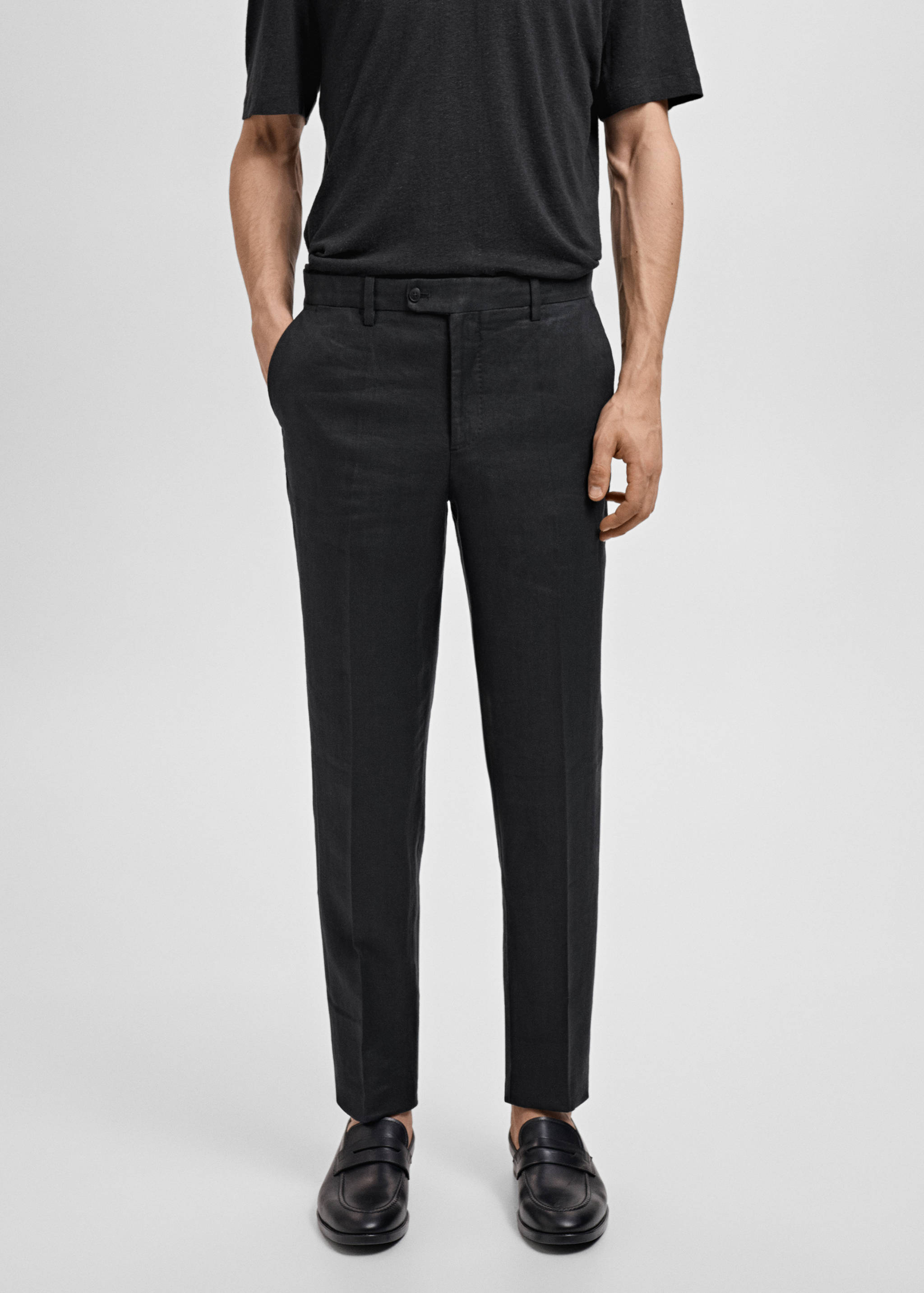 Amalfi 100% linen slim-fit suit trousers - Medium plane