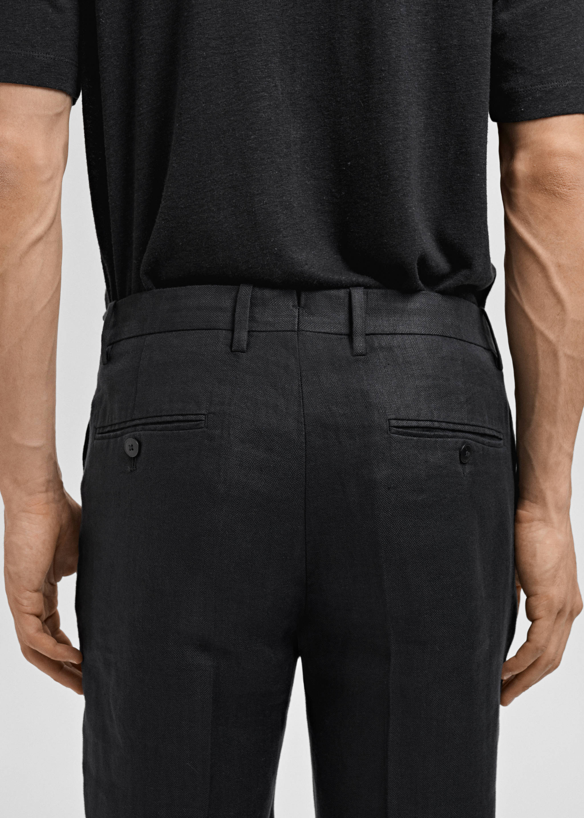 Amalfi 100% linen slim-fit suit trousers - Details of the article 3