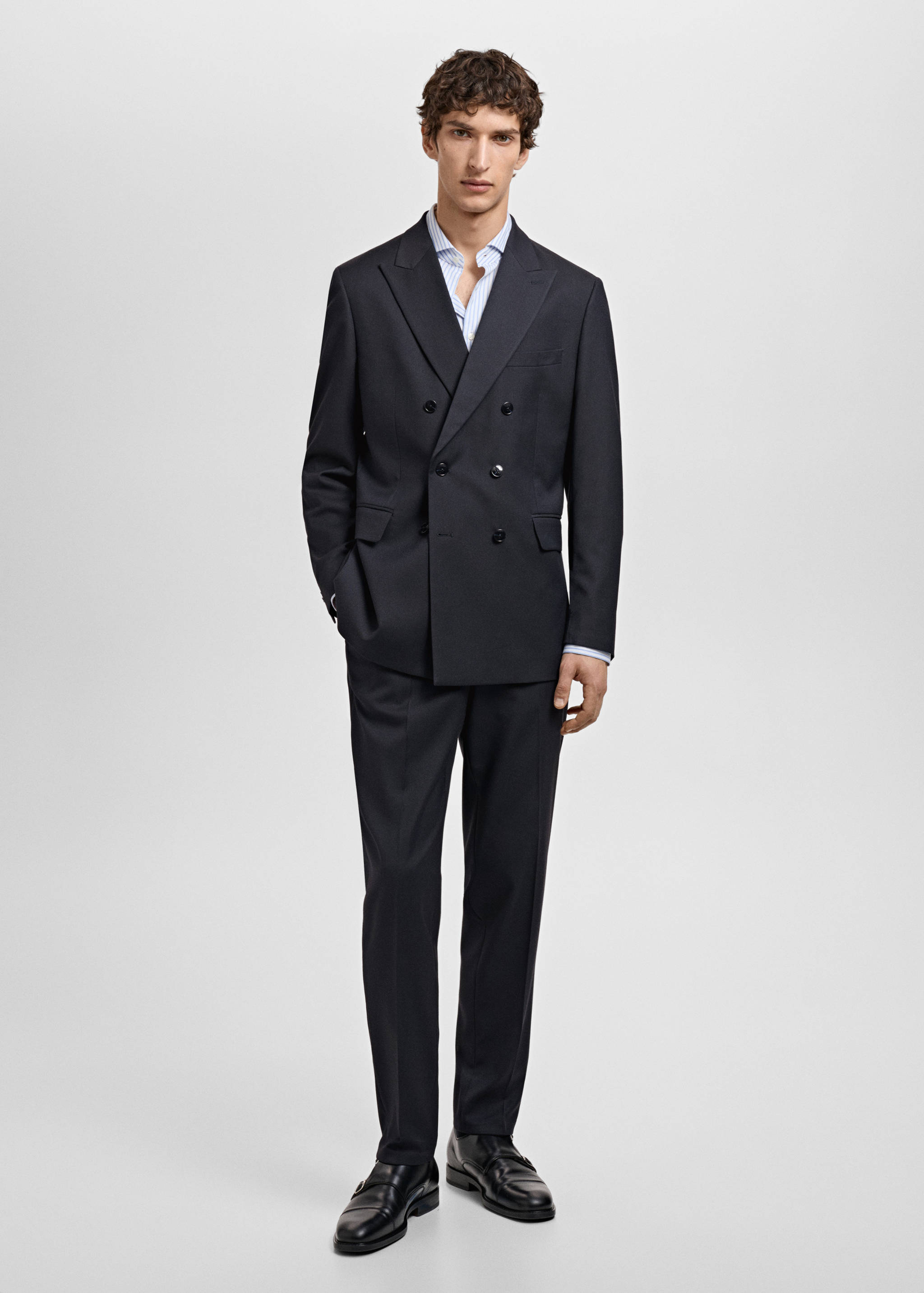 Monaco slim-fit suit trousers - General plane