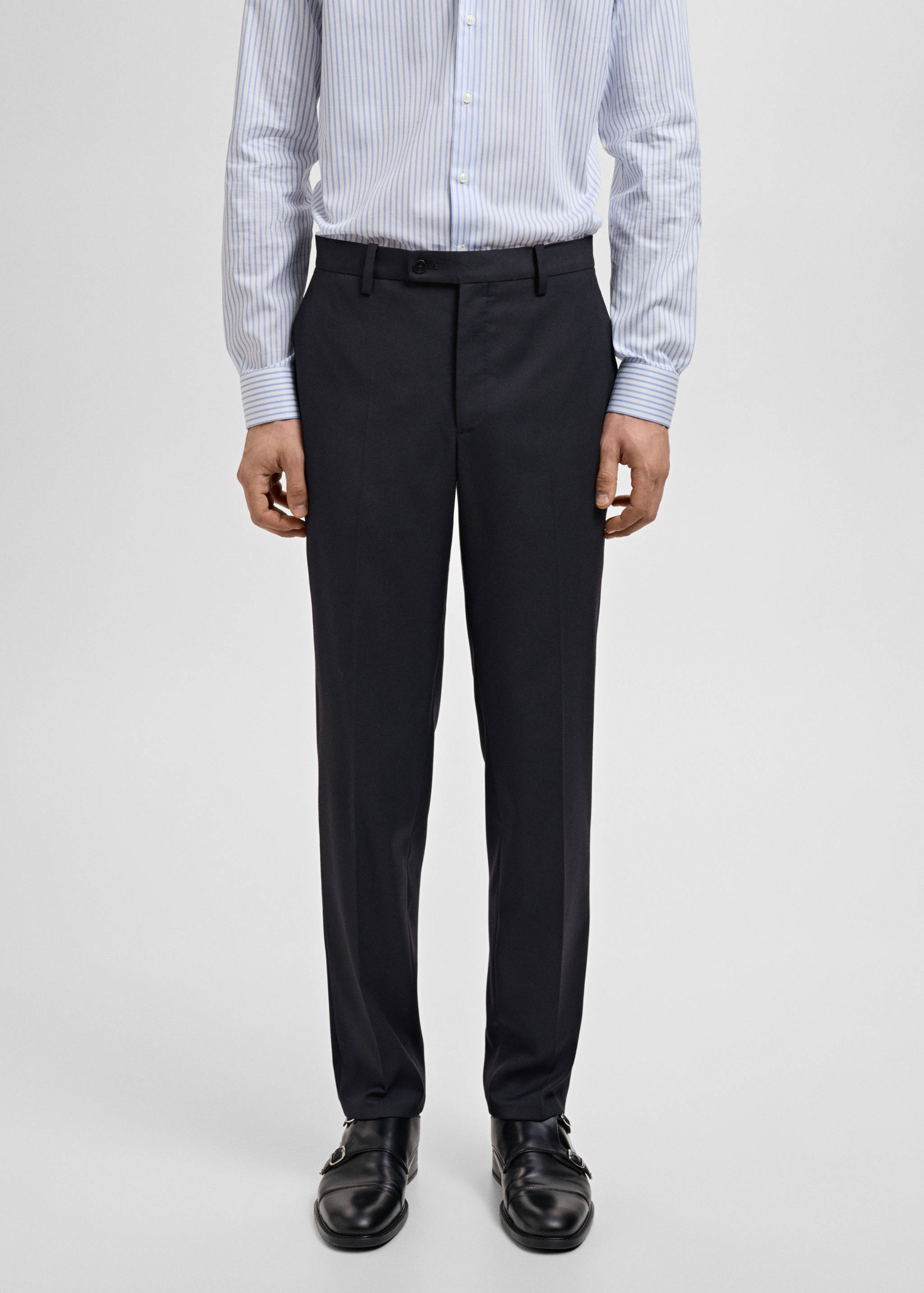 Monaco slim-fit suit trousers - Medium plane