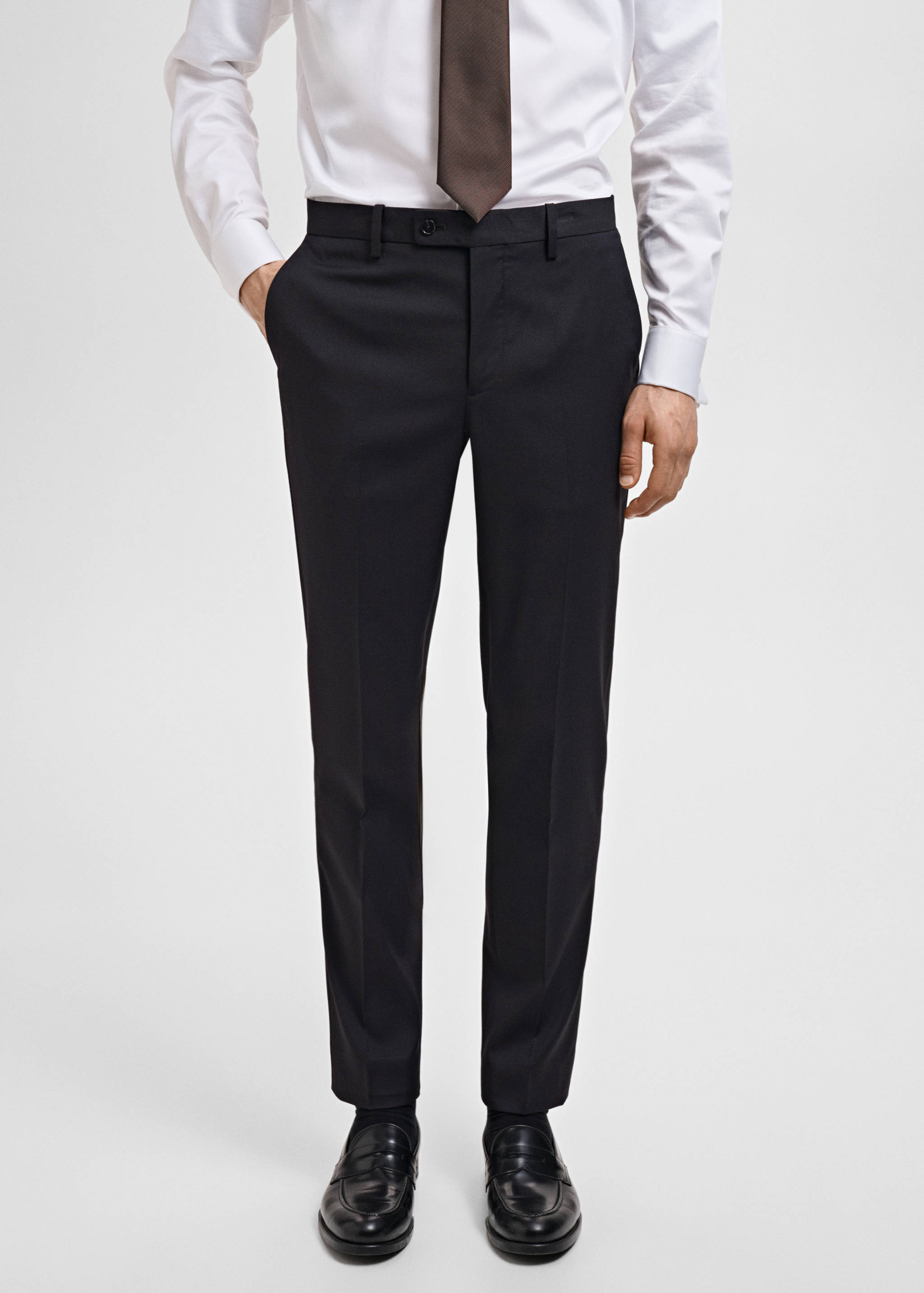 Monaco slim-fit suit trousers - Medium plane