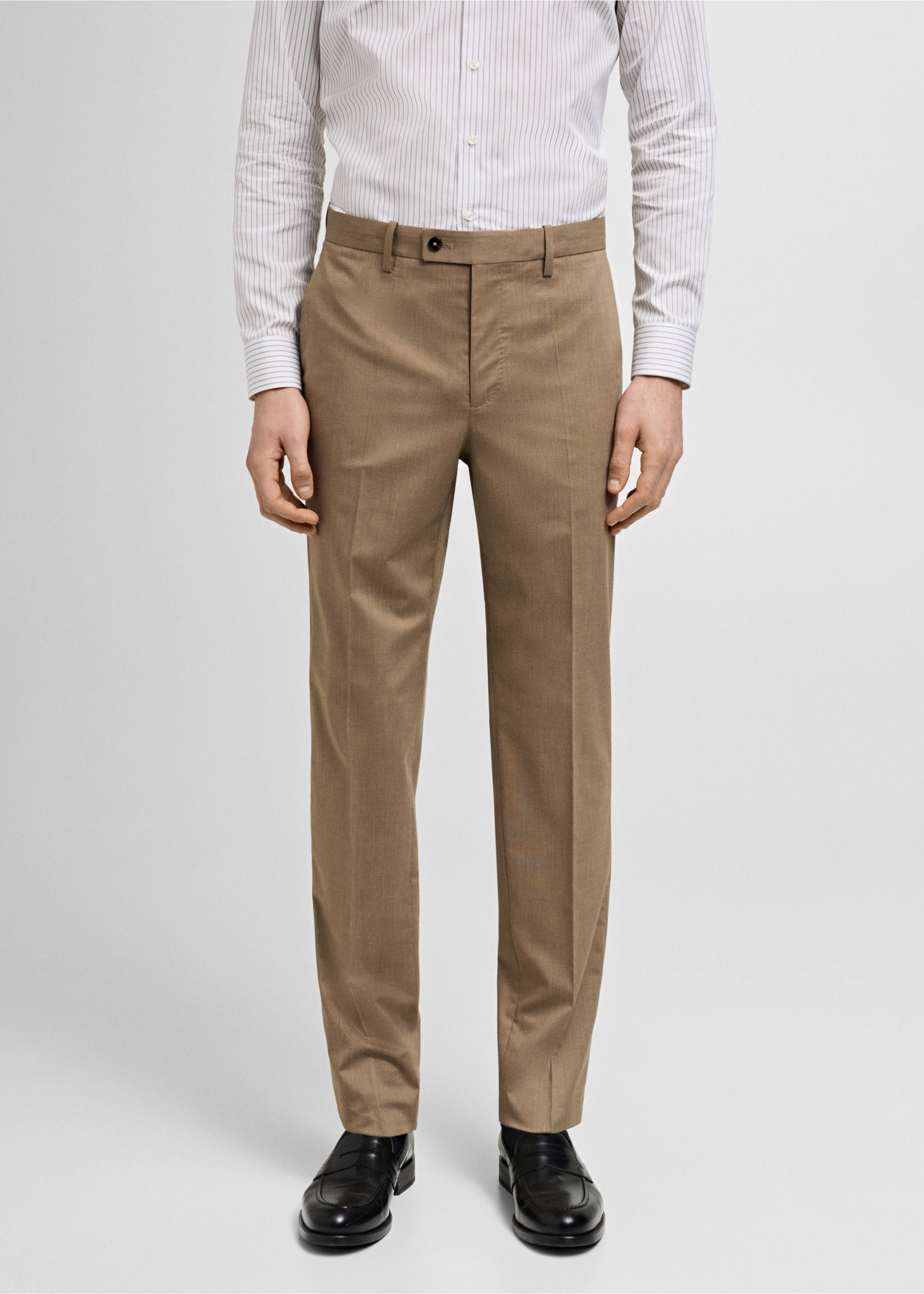 Monako slim fit kumaş pantolon - Orta plan, Orta Kahverengi. Ref: 87015936-00.