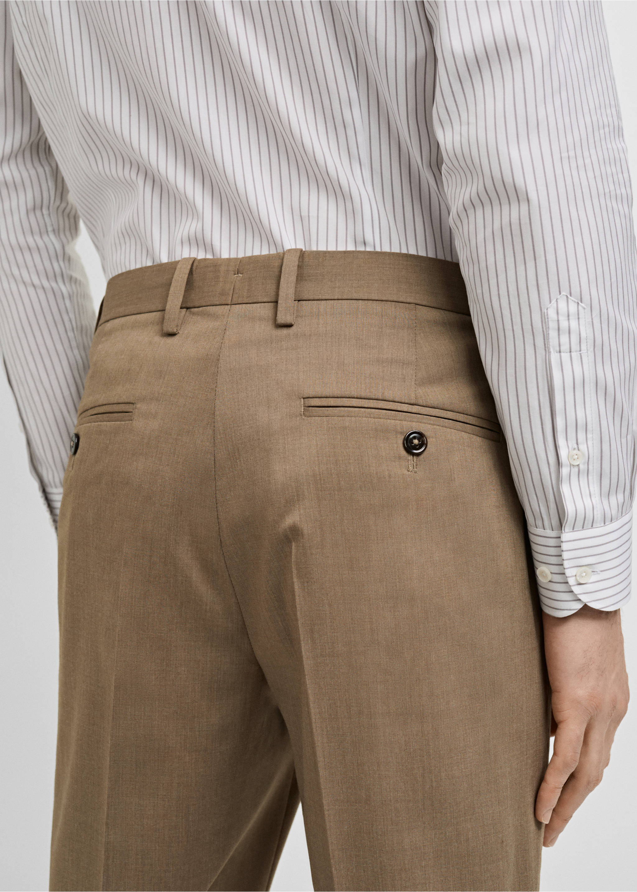 Monako slim fit kumaş pantolon - Ürün detayı 3, Orta Kahverengi. Ref: 87015936-00.