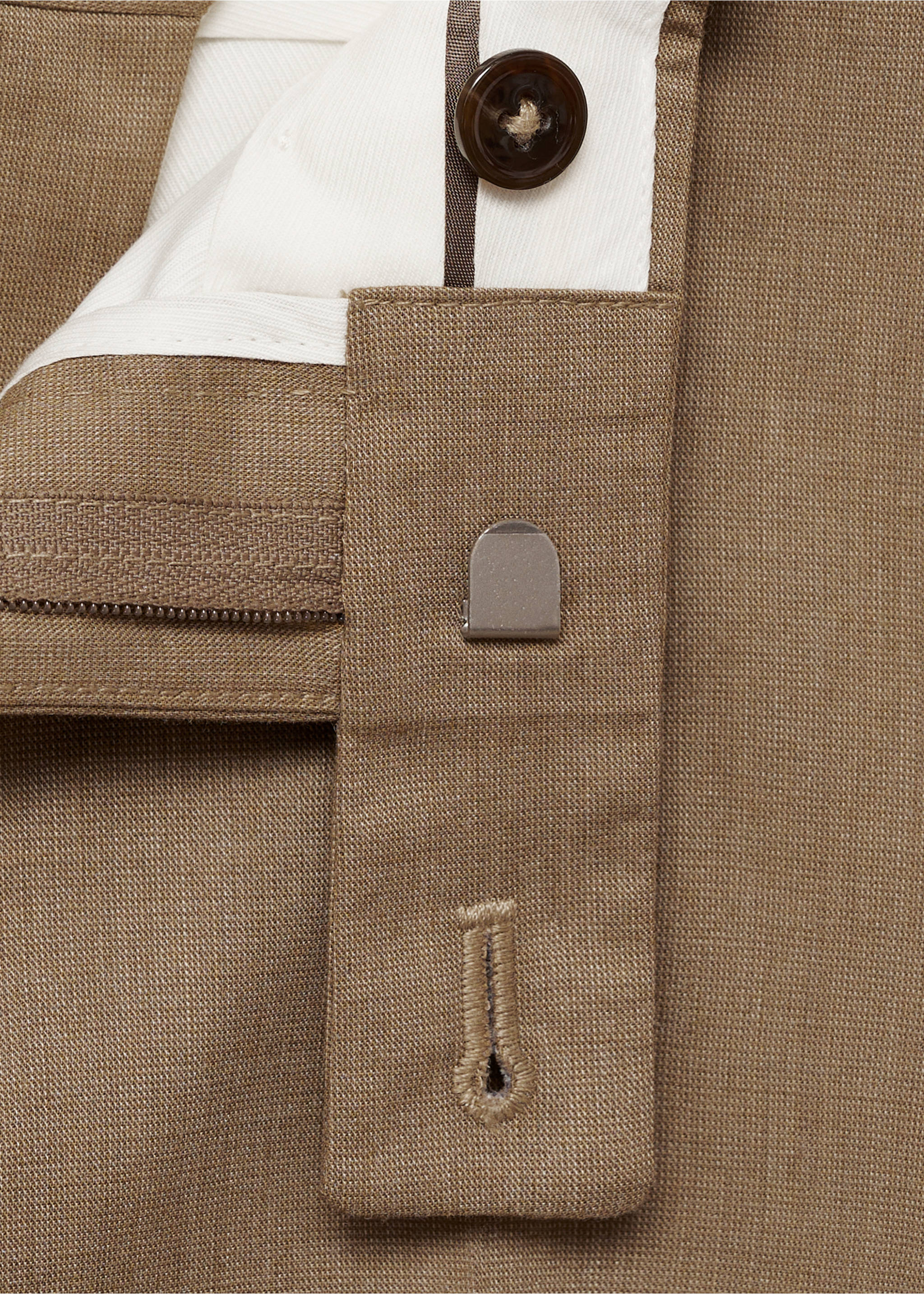 Monako slim fit kumaş pantolon - Ürün detayı 8, Orta Kahverengi. Ref: 87015936-00.