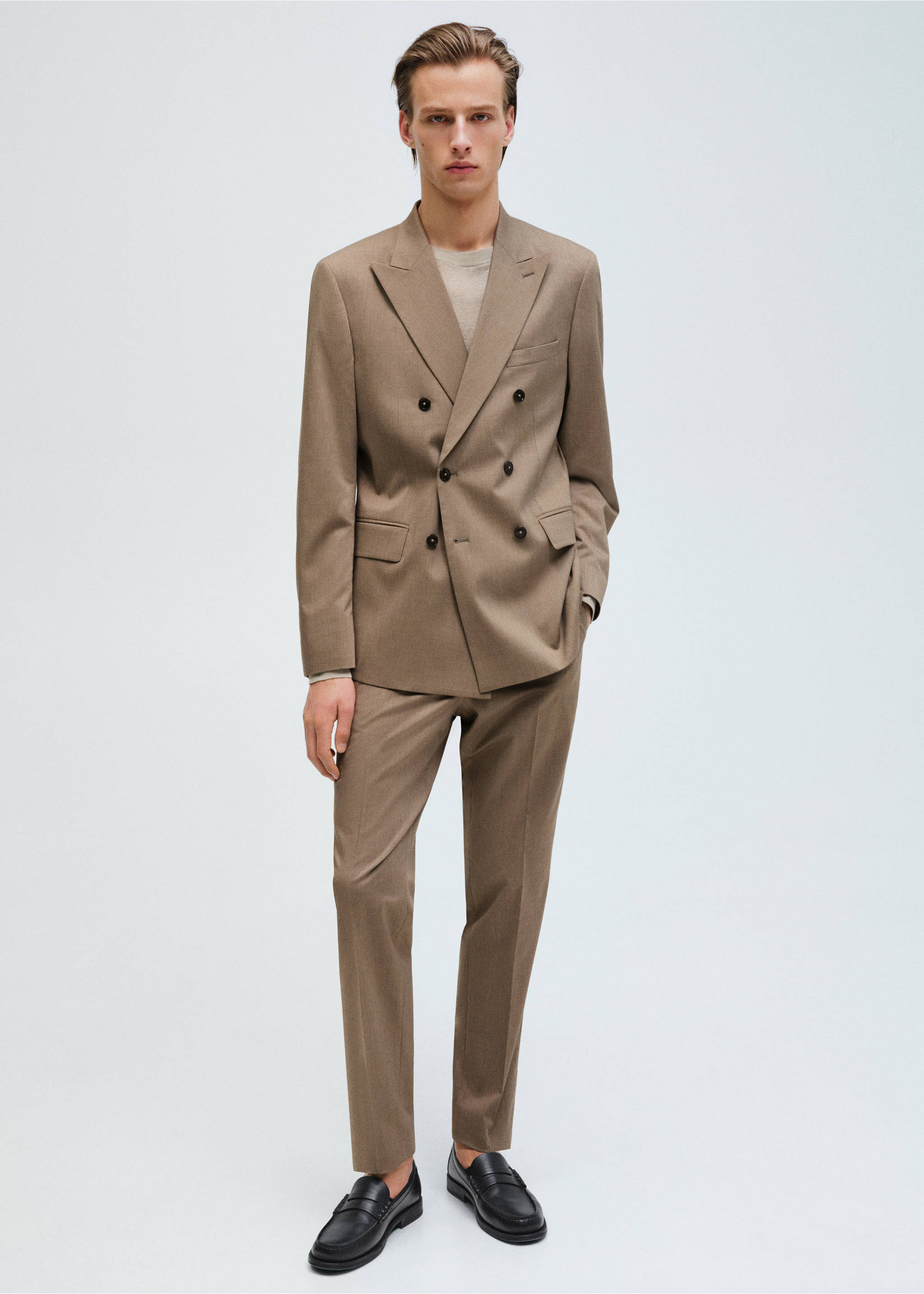 Monako slim fit kumaş pantolon - Ürün detayı 5, Orta Kahverengi. Ref: 87015936-00.