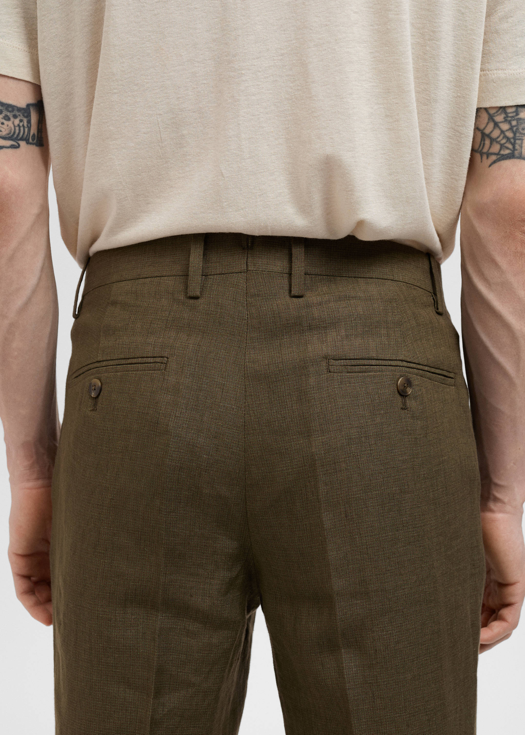 Amalfi 100% linen slim-fit suit trousers - Details of the article 6