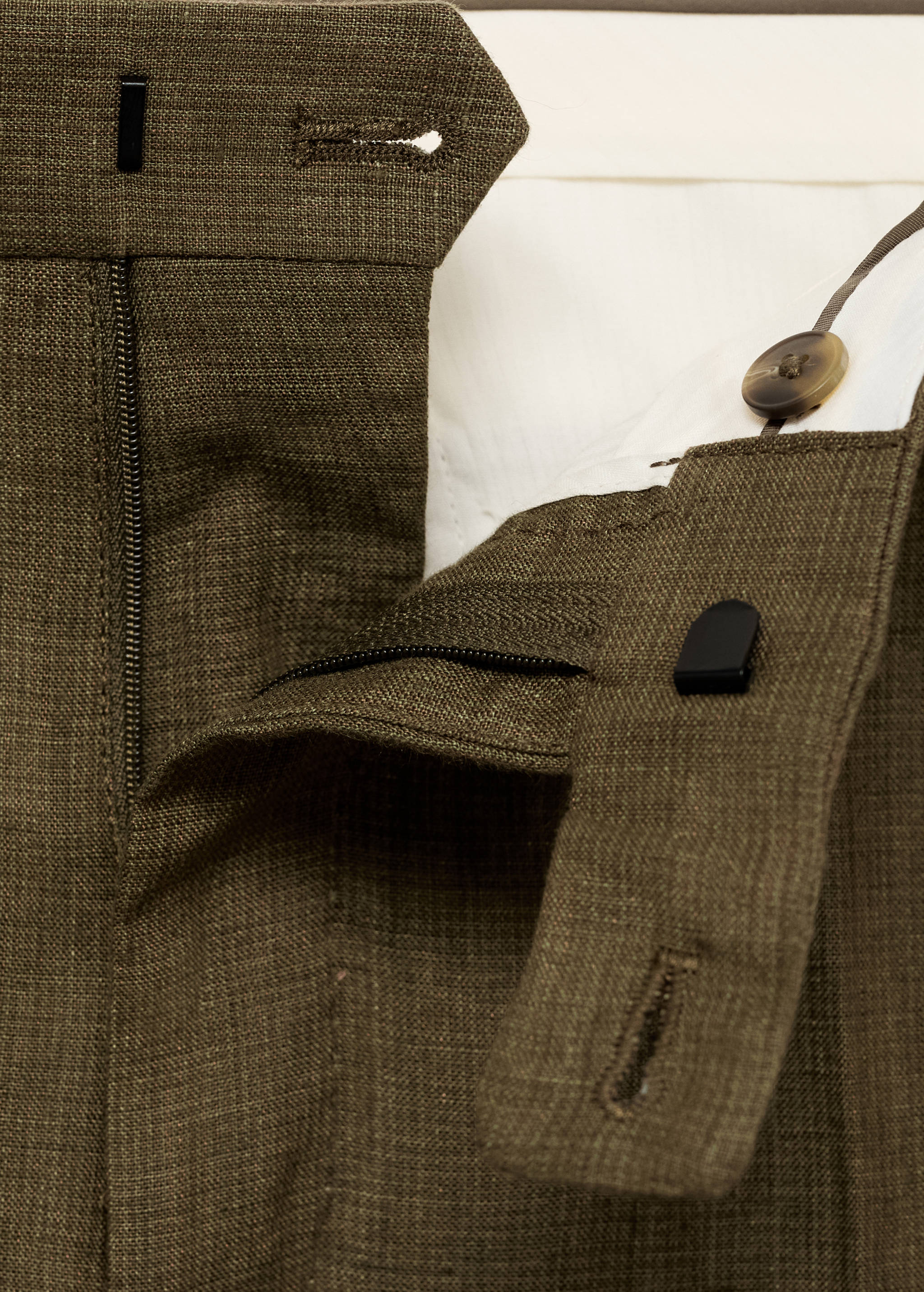 Amalfi 100% linen slim-fit suit trousers - Details of the article 0
