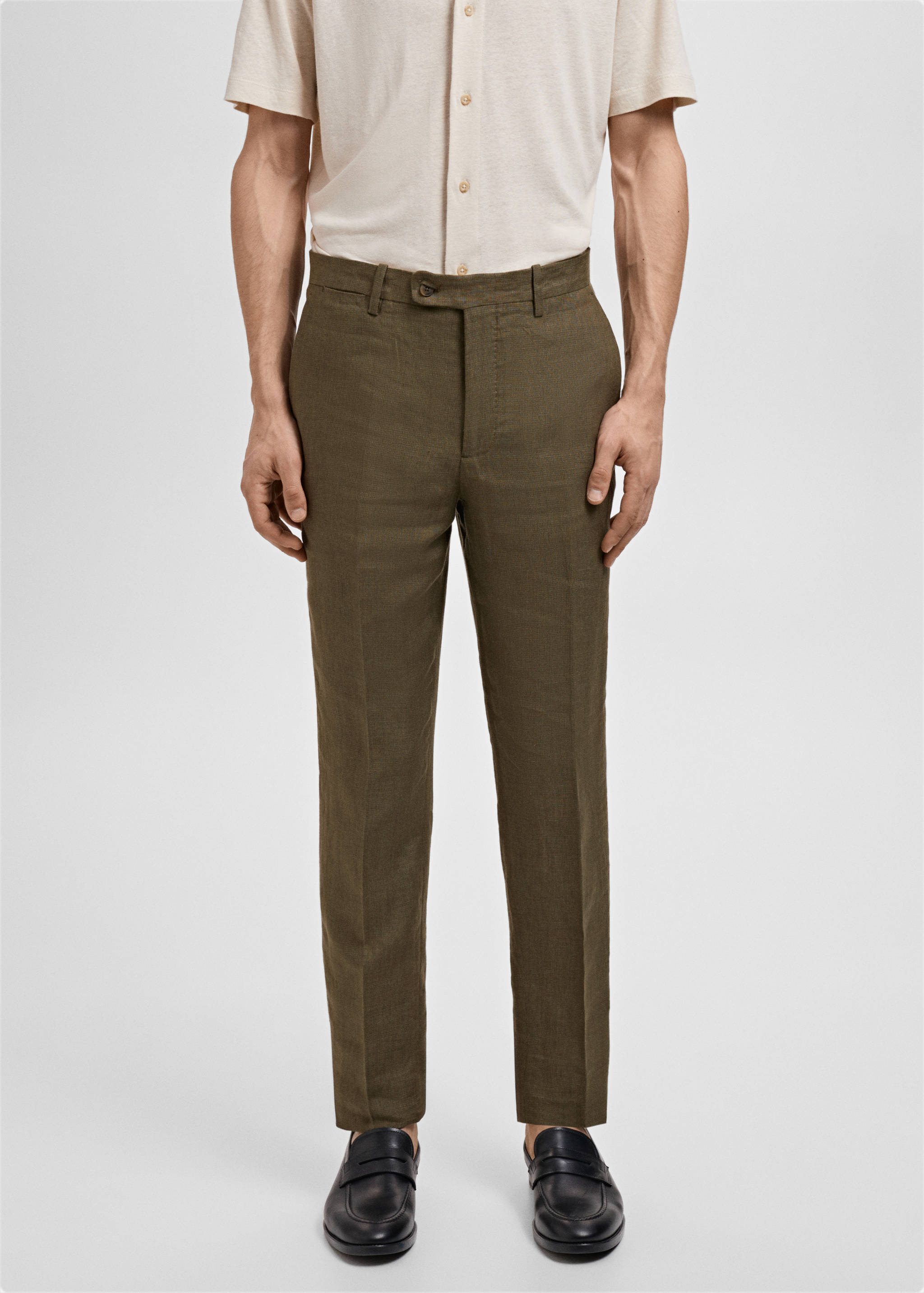 Amalfi 100% linen slim-fit suit trousers - Medium plane