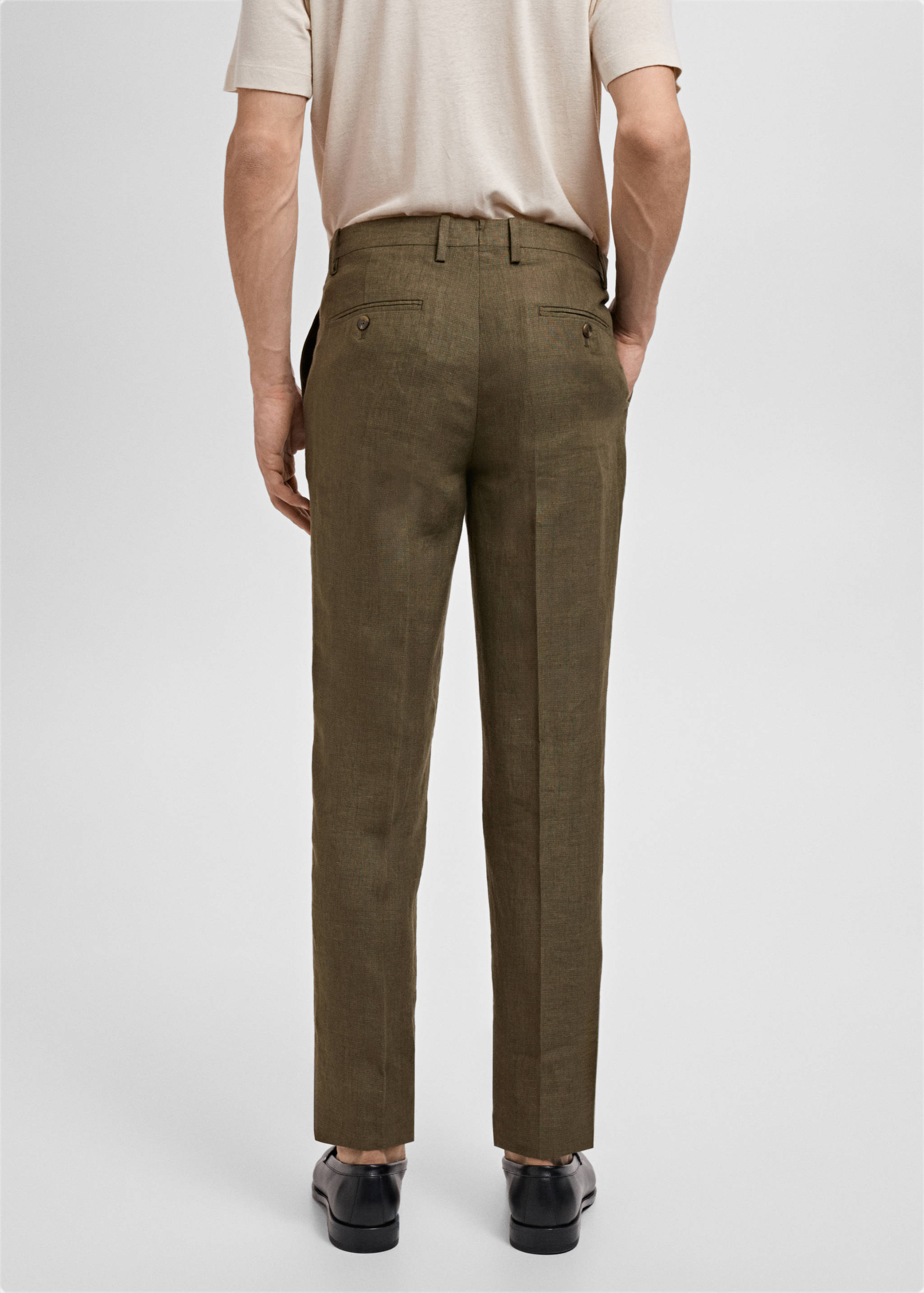 Amalfi 100% linen slim-fit suit trousers - Reverse of the article