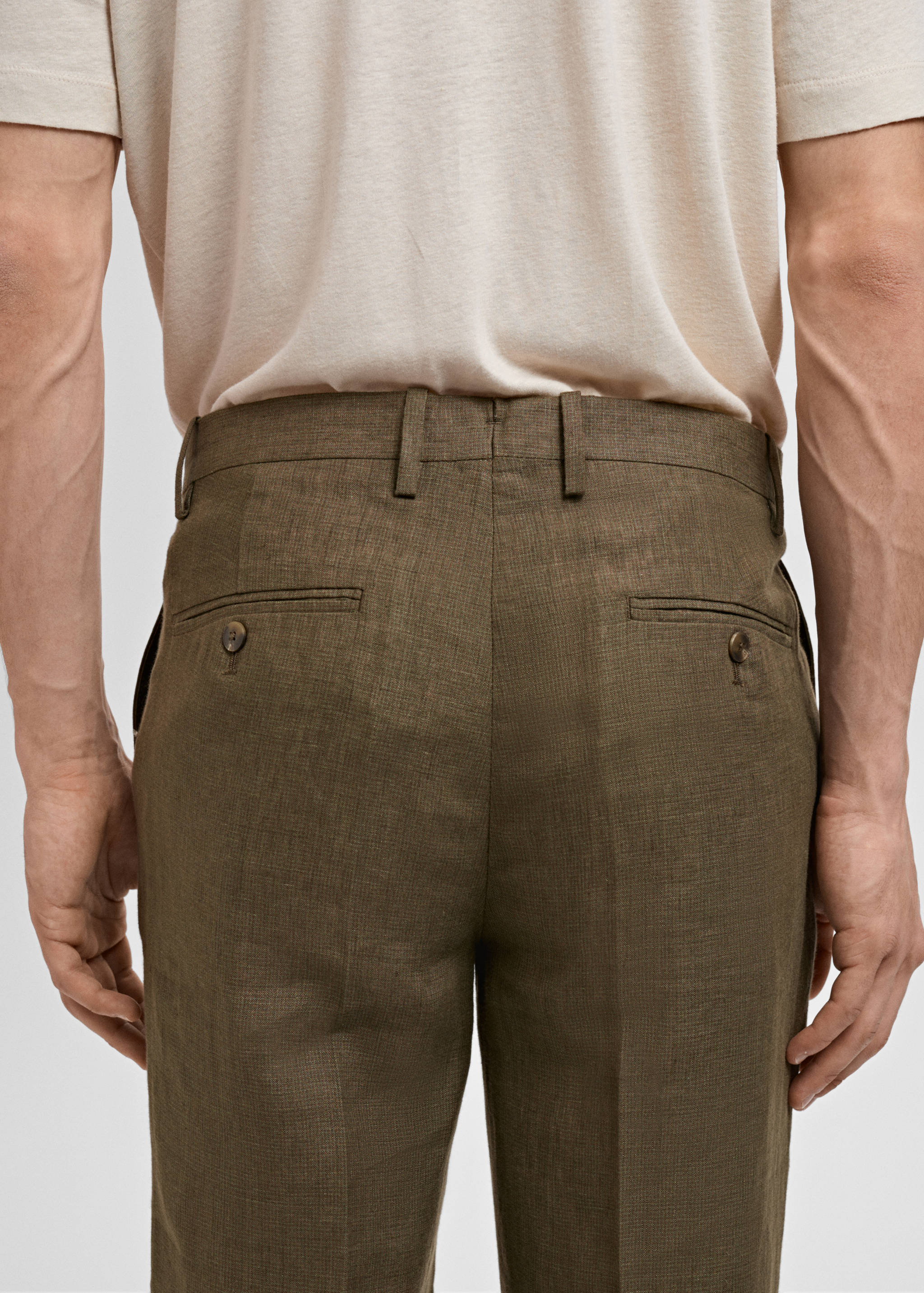 Amalfi 100% linen slim-fit suit trousers - Details of the article 3