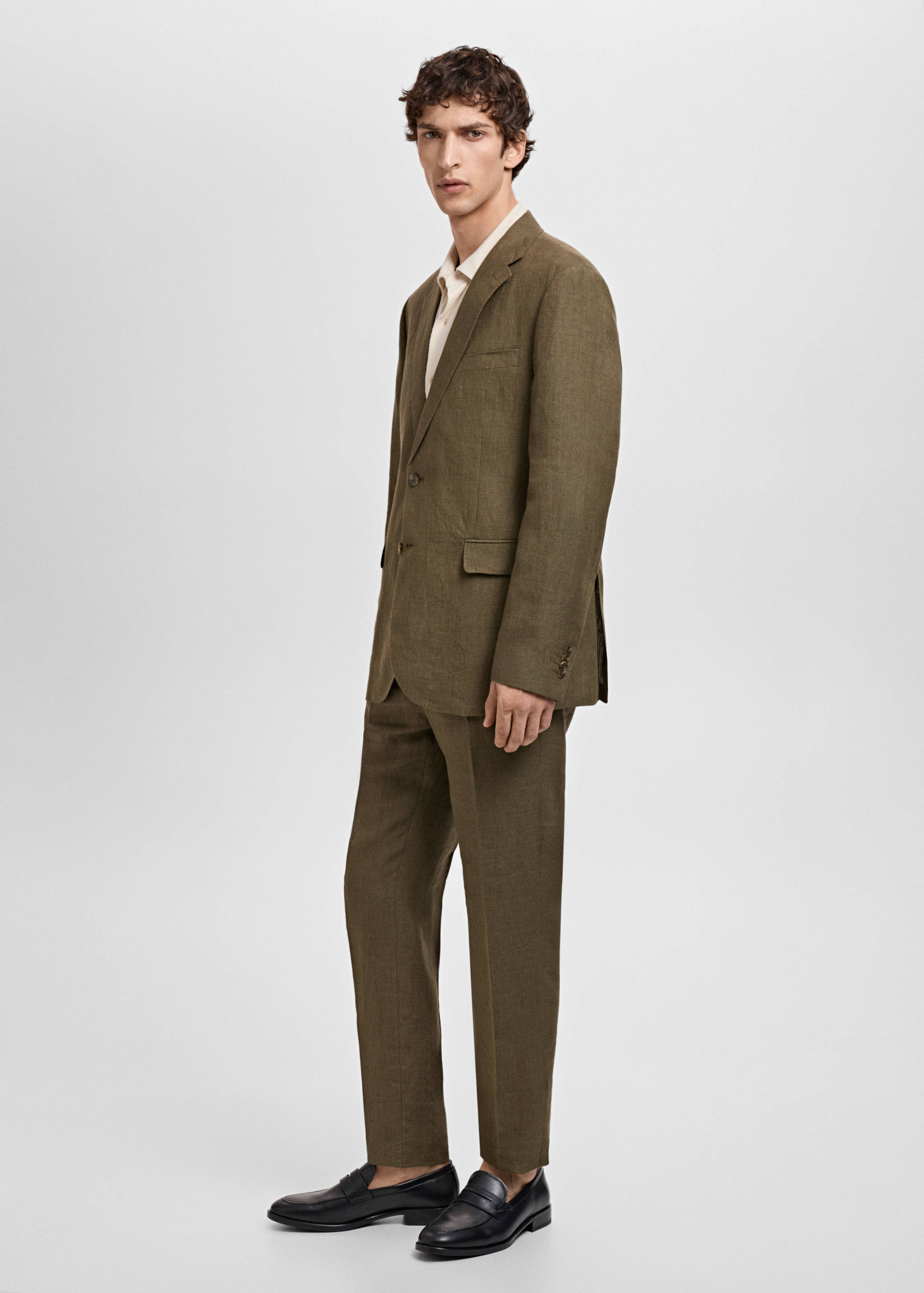 Amalfi 100% linen slim-fit suit trousers - Details of the article 2