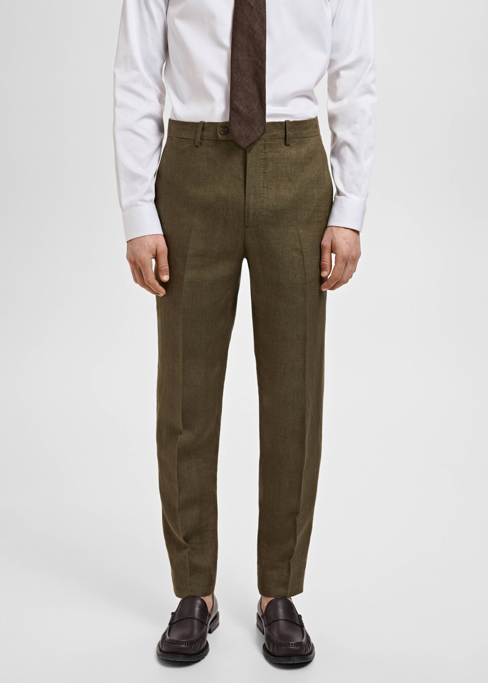 Amalfi 100% linen slim-fit suit trousers - Medium plane