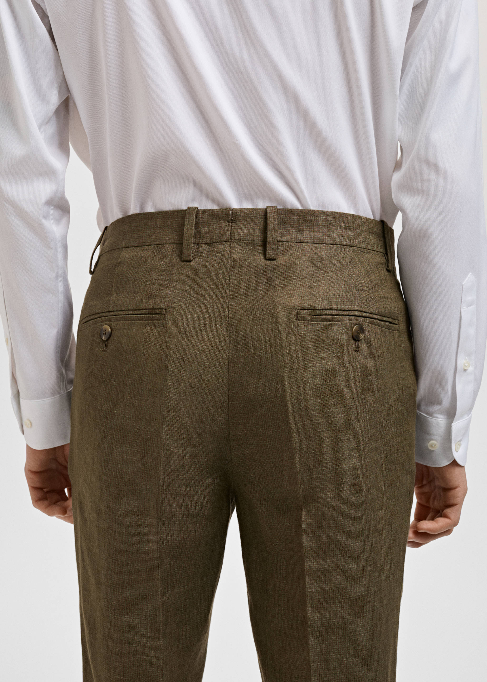 Amalfi 100% linen slim-fit suit trousers - Details of the article 3