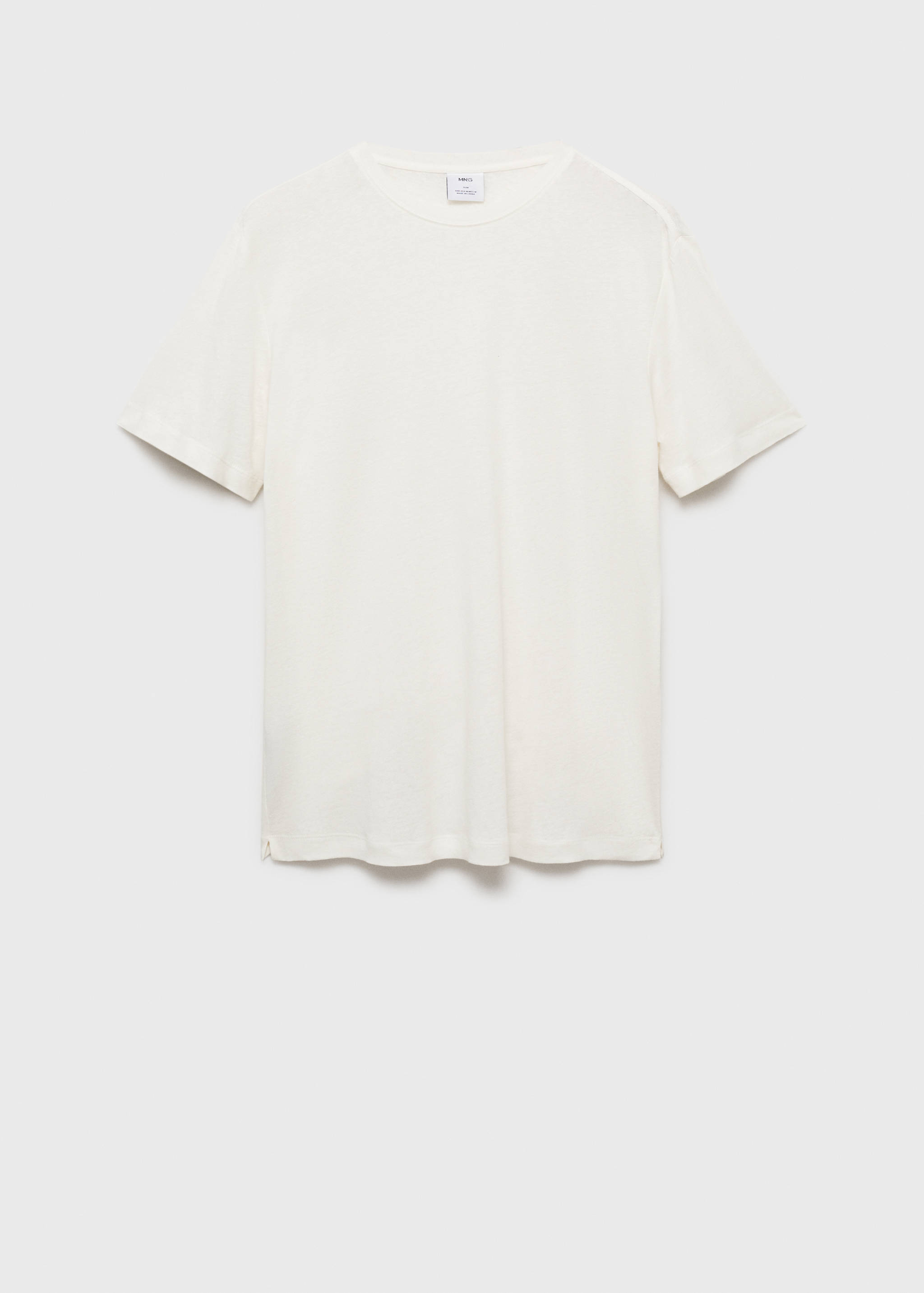 تي شيرت من الكتان بقوام نحيف - منتج دون نموذج