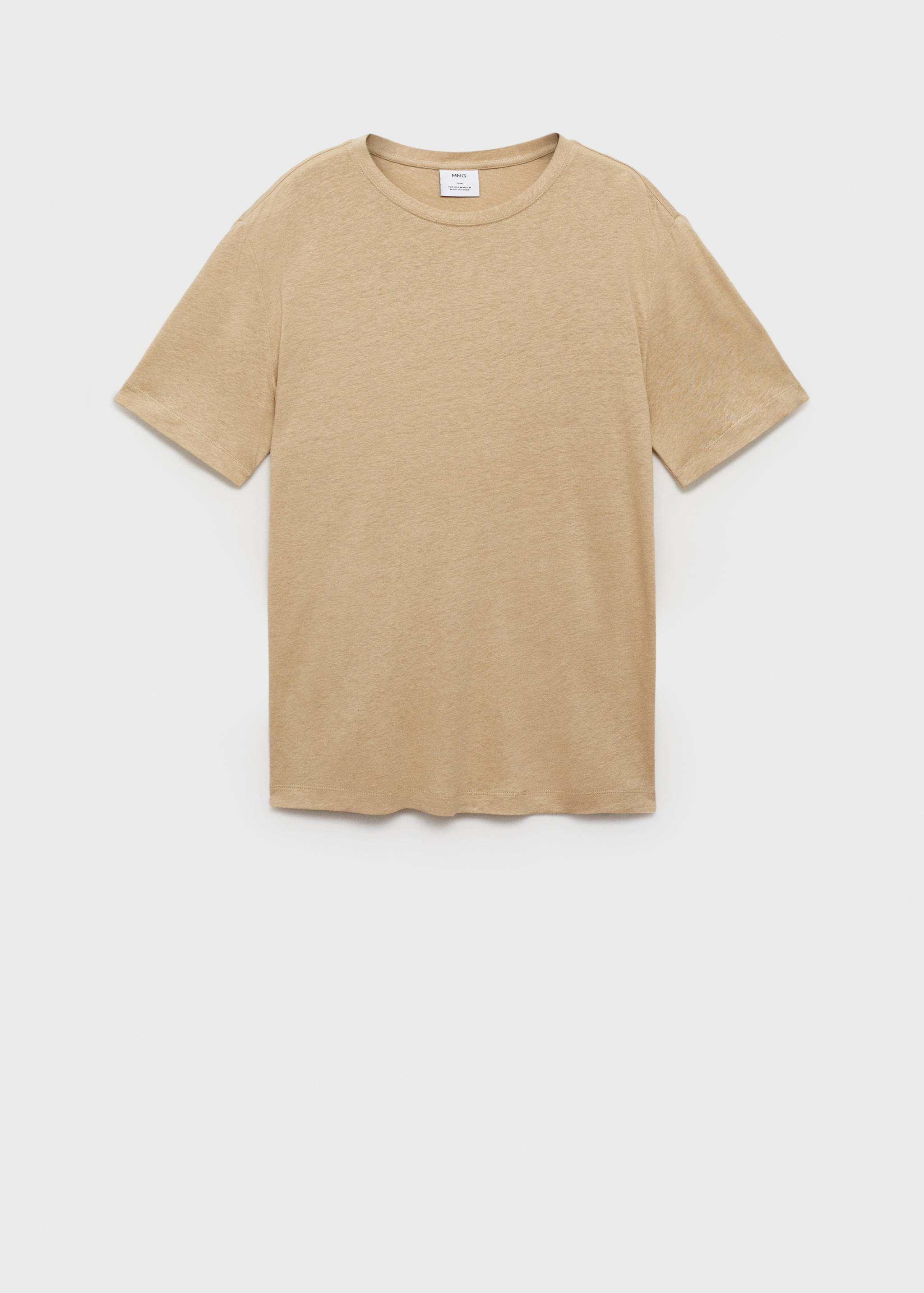 تي شيرت من الكتان بقوام نحيف - منتج دون نموذج