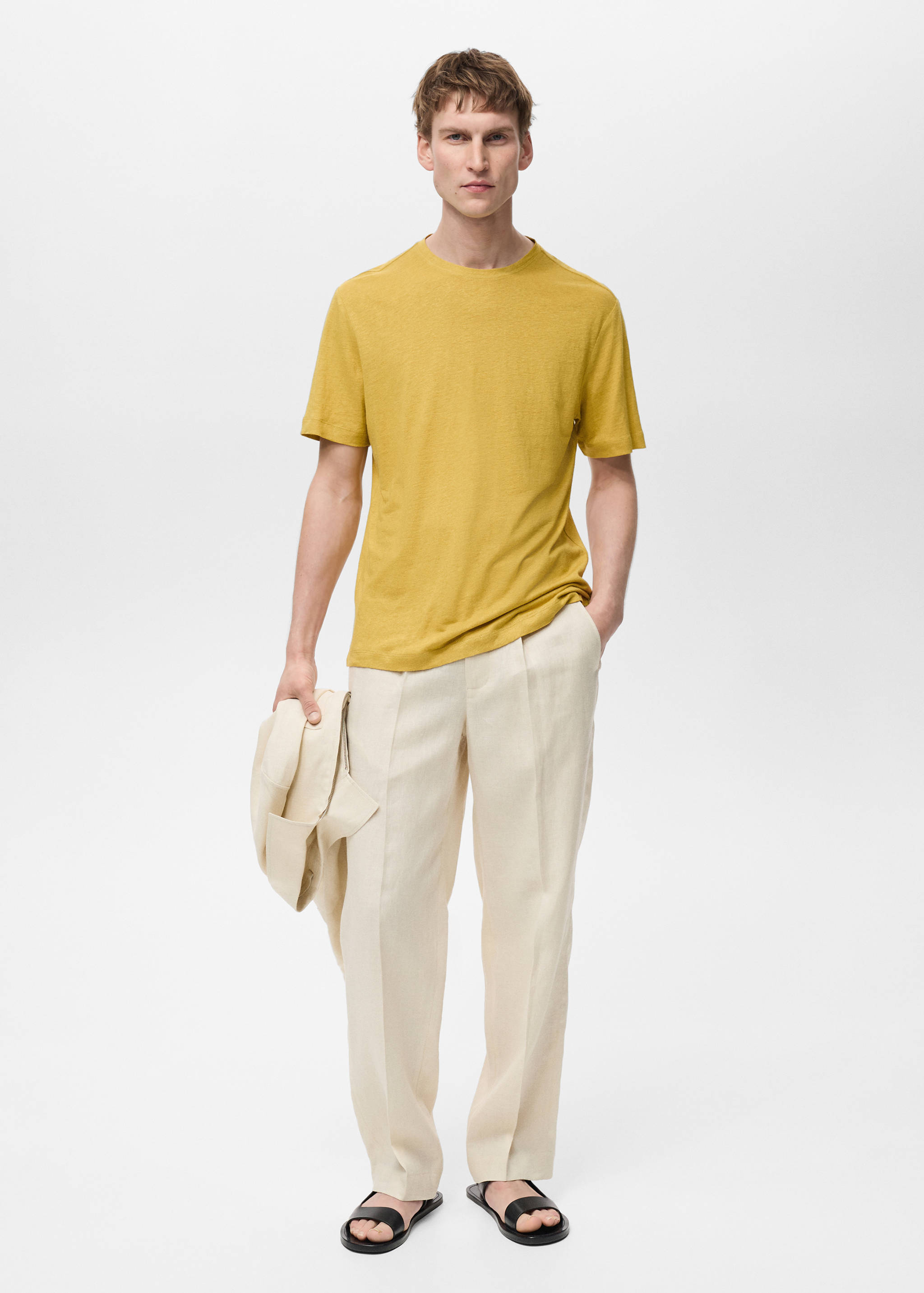 Linen slim-fit t-shirt - General plane