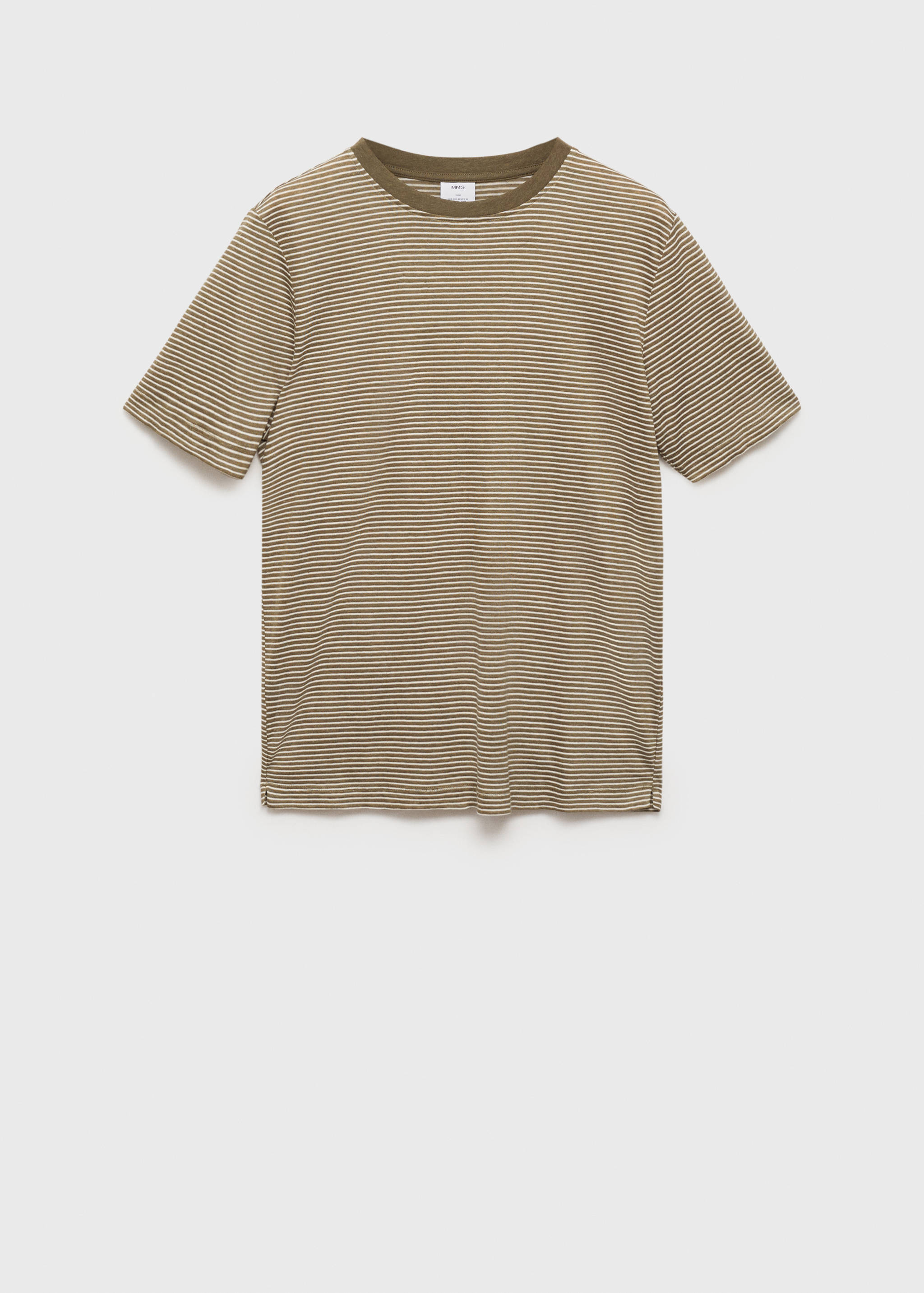 Striped slim-fit linen t-shirt - Article without model