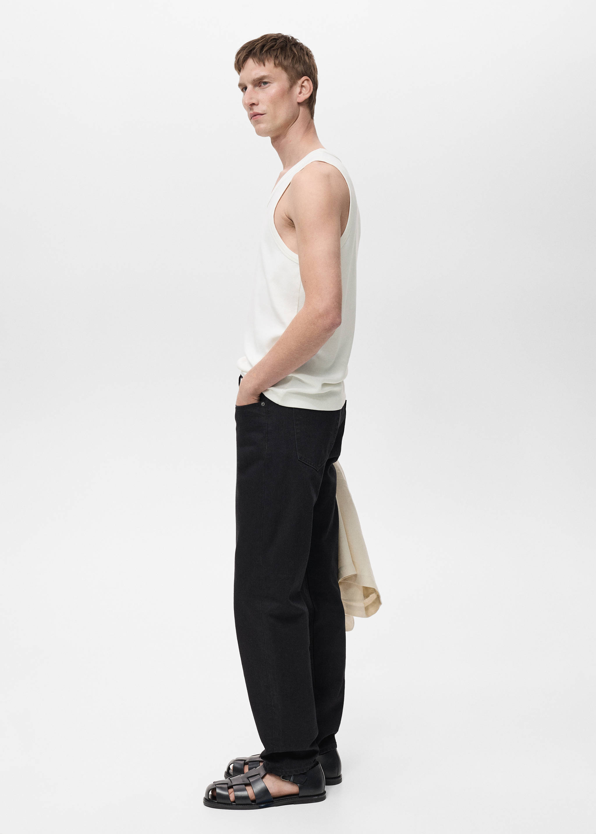 Slim-fit ribbed tank top - Details of the article 2