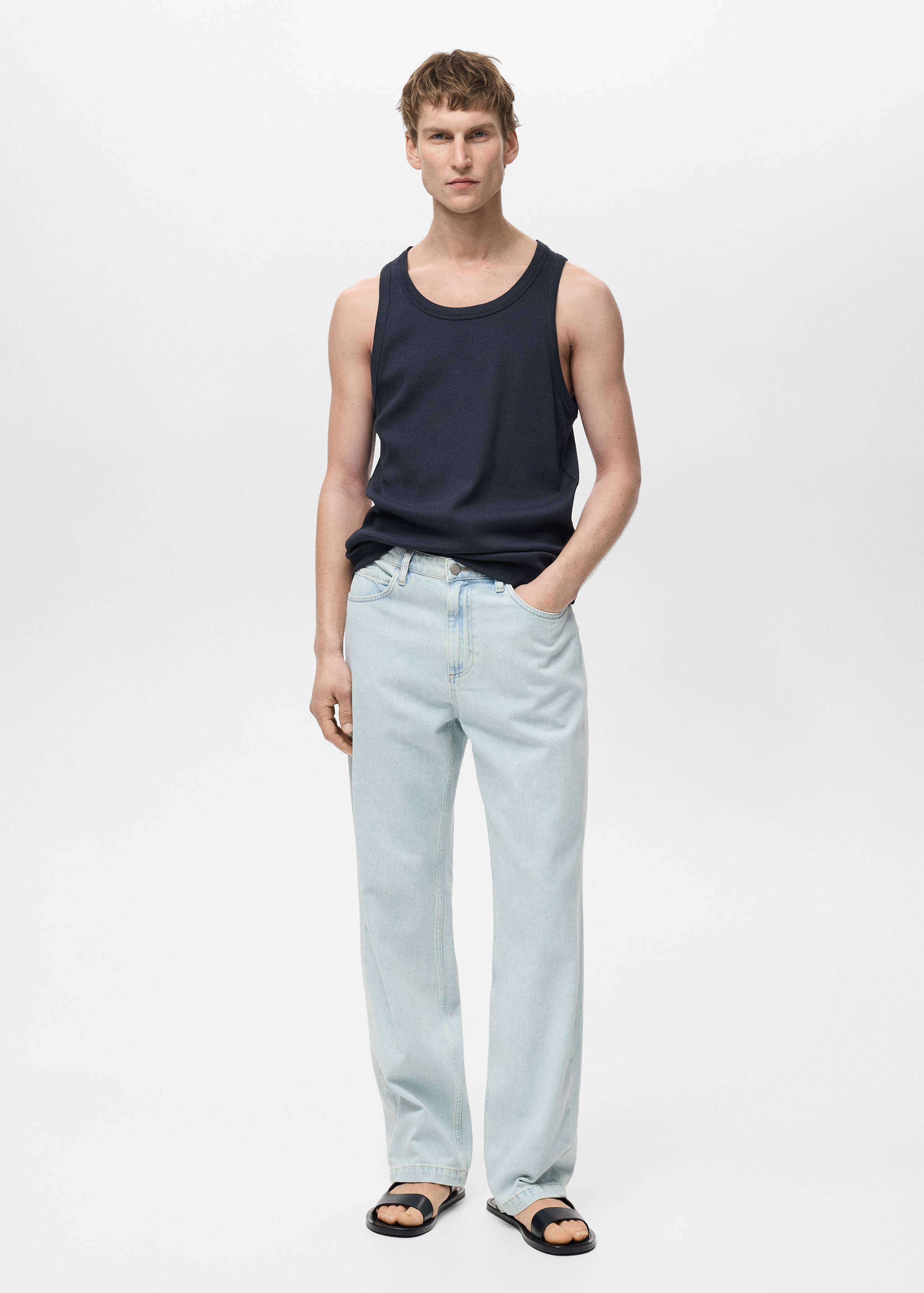 Slim-fit ribbed tank top - General plane