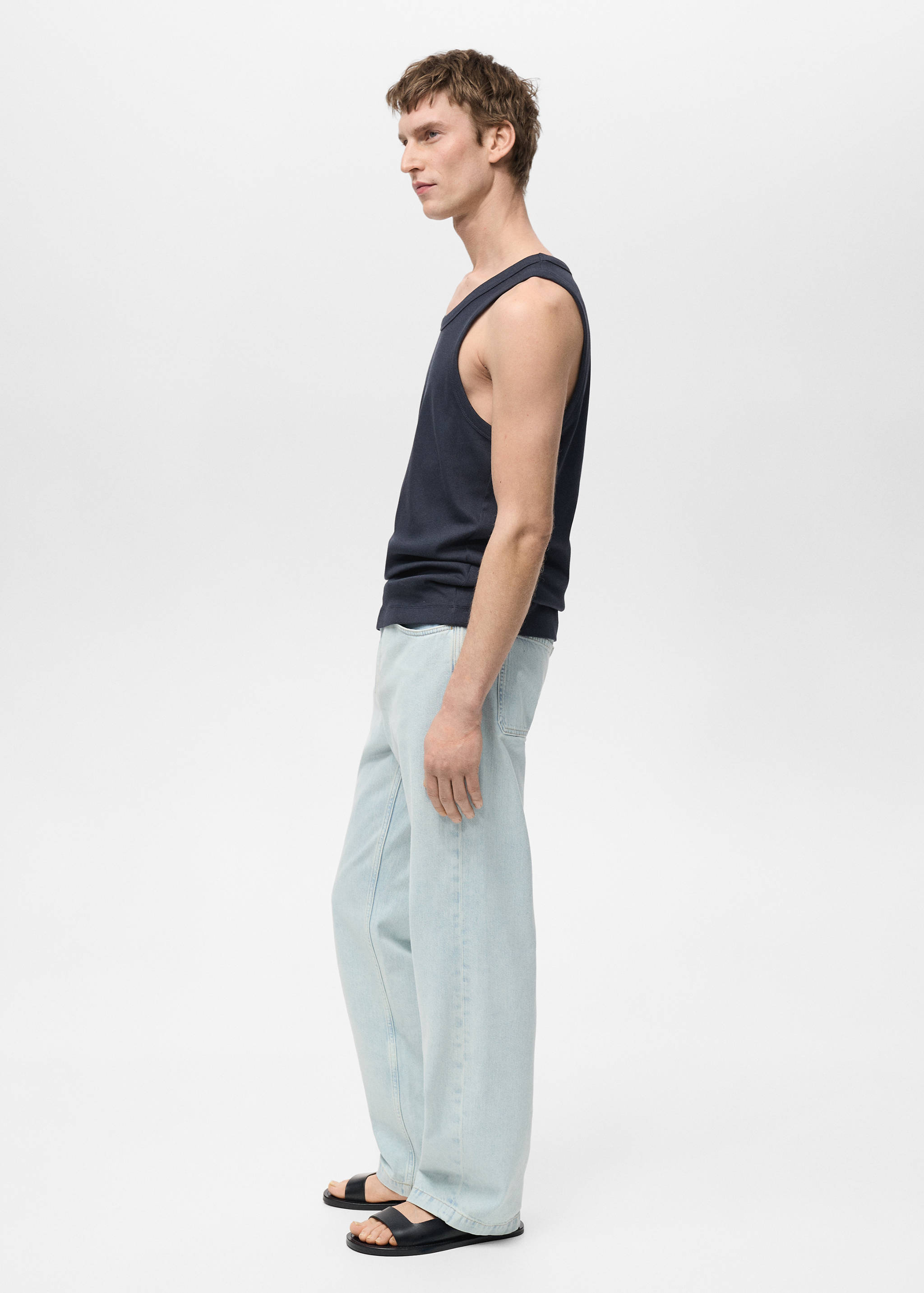Slim-fit ribbed tank top - Details of the article 2