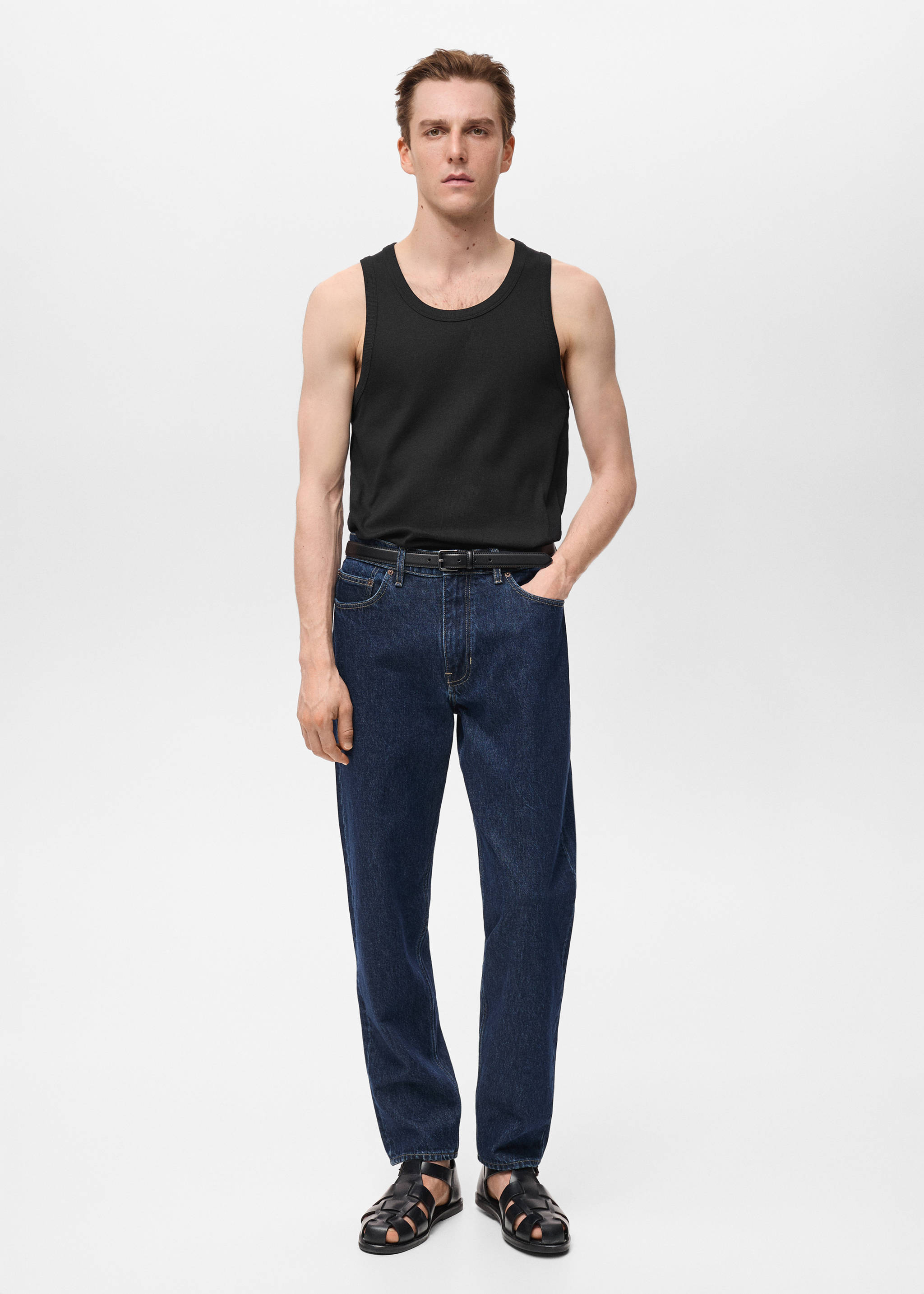 Slim-fit ribbed tank top - General plane