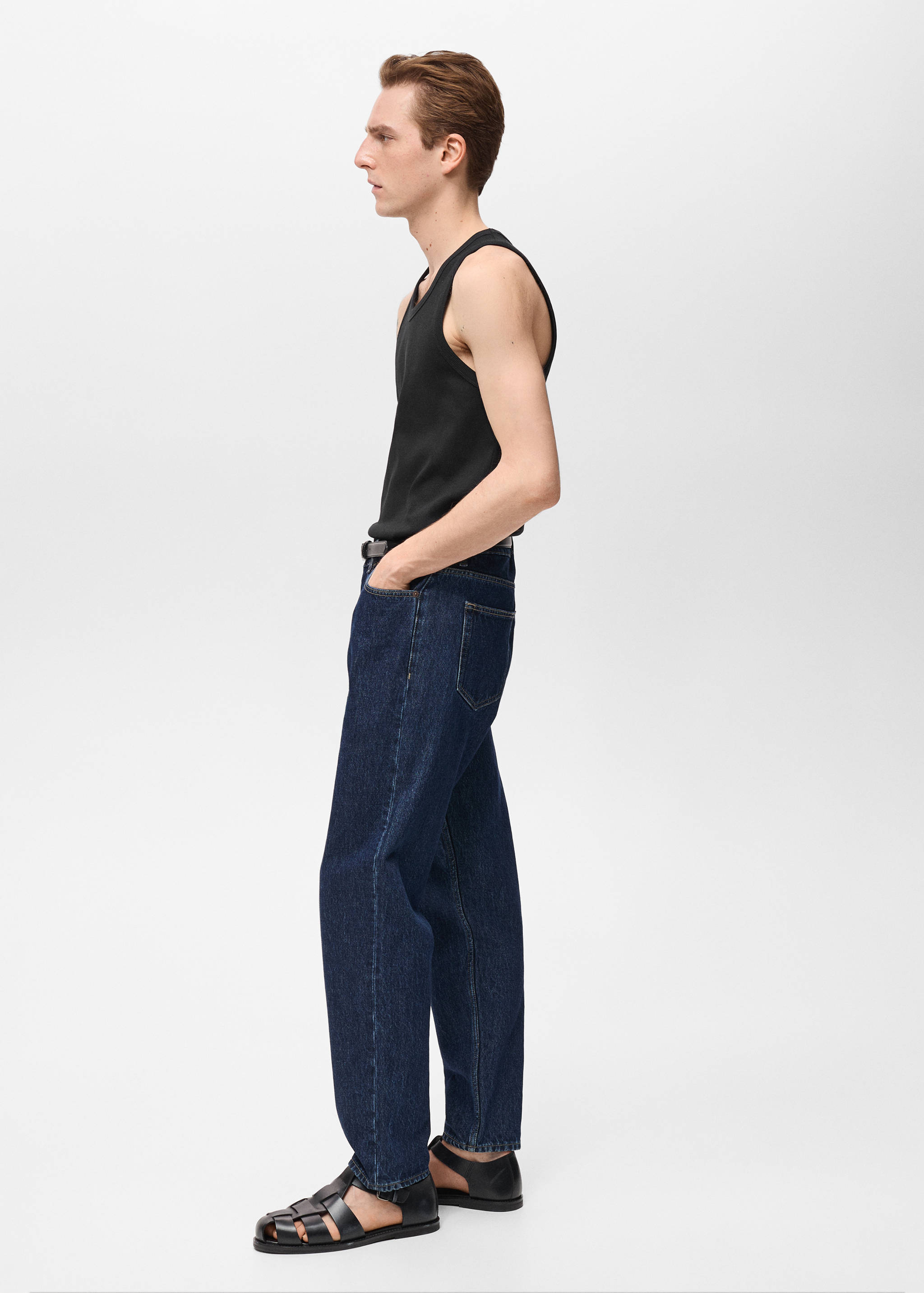 Slim-fit ribbed tank top - Details of the article 2