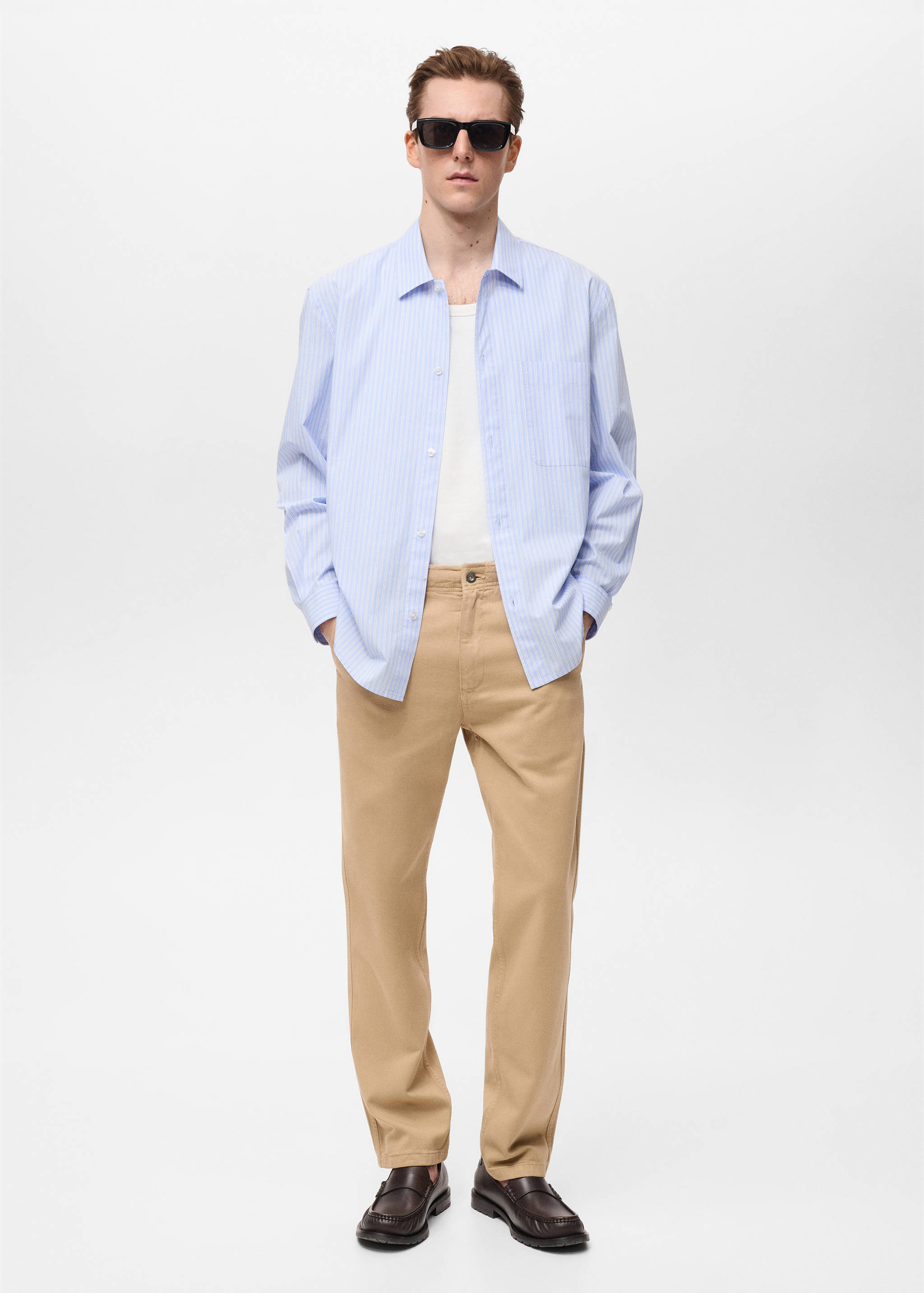 100% cotton regular-fit striped shirt - General plane
