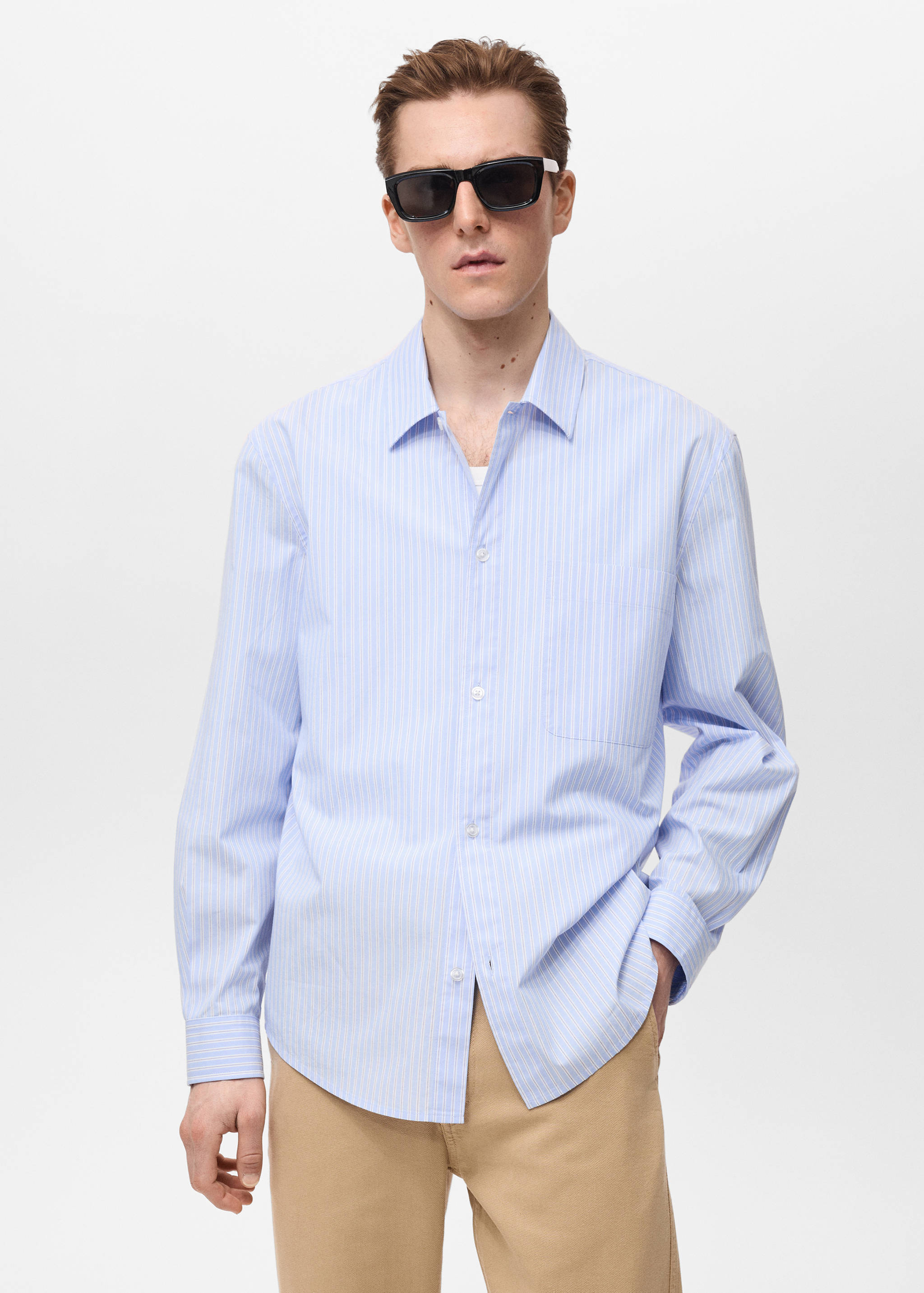 100% cotton regular-fit striped shirt - Medium plane