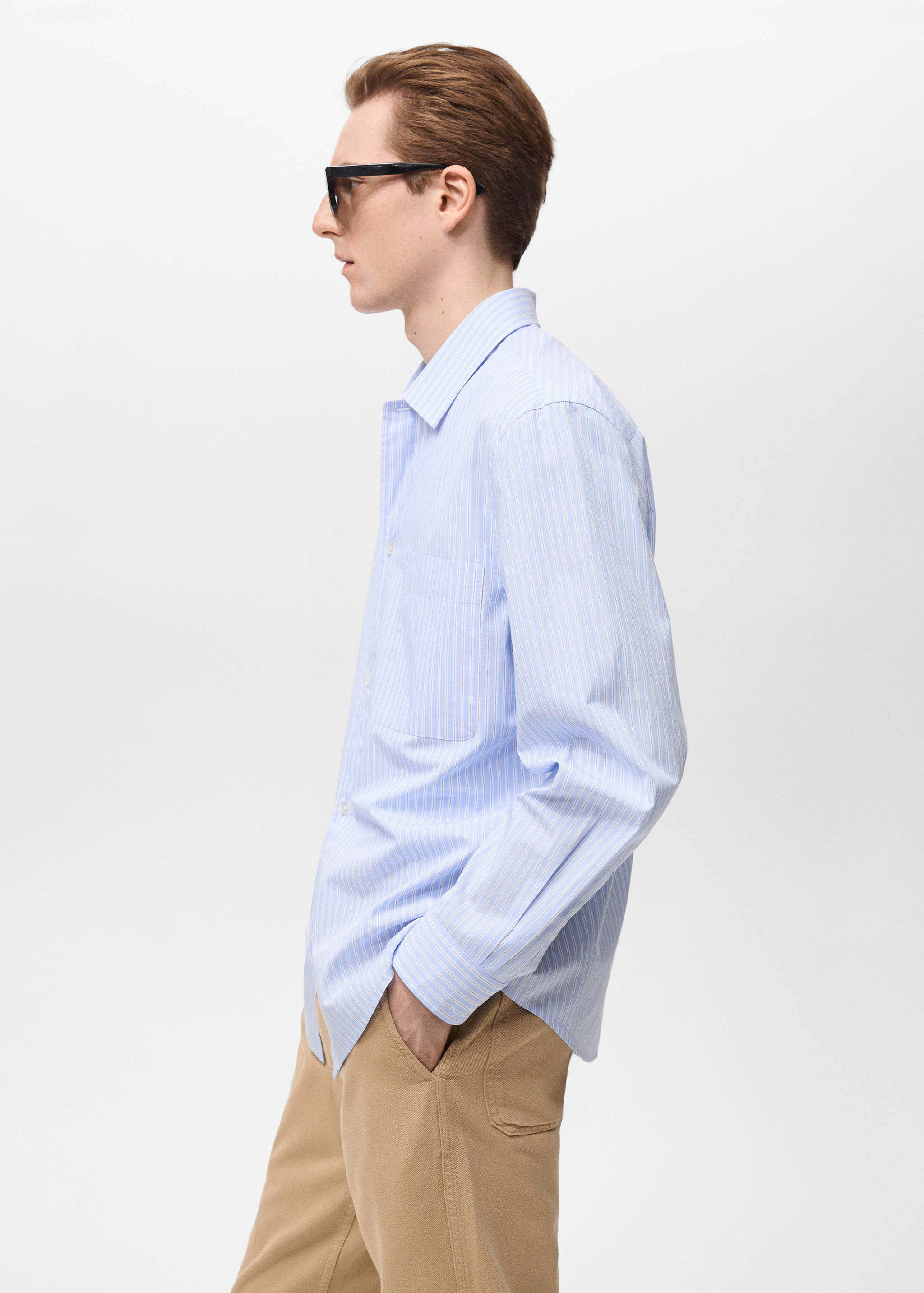 100% cotton regular-fit striped shirt - Details of the article 2