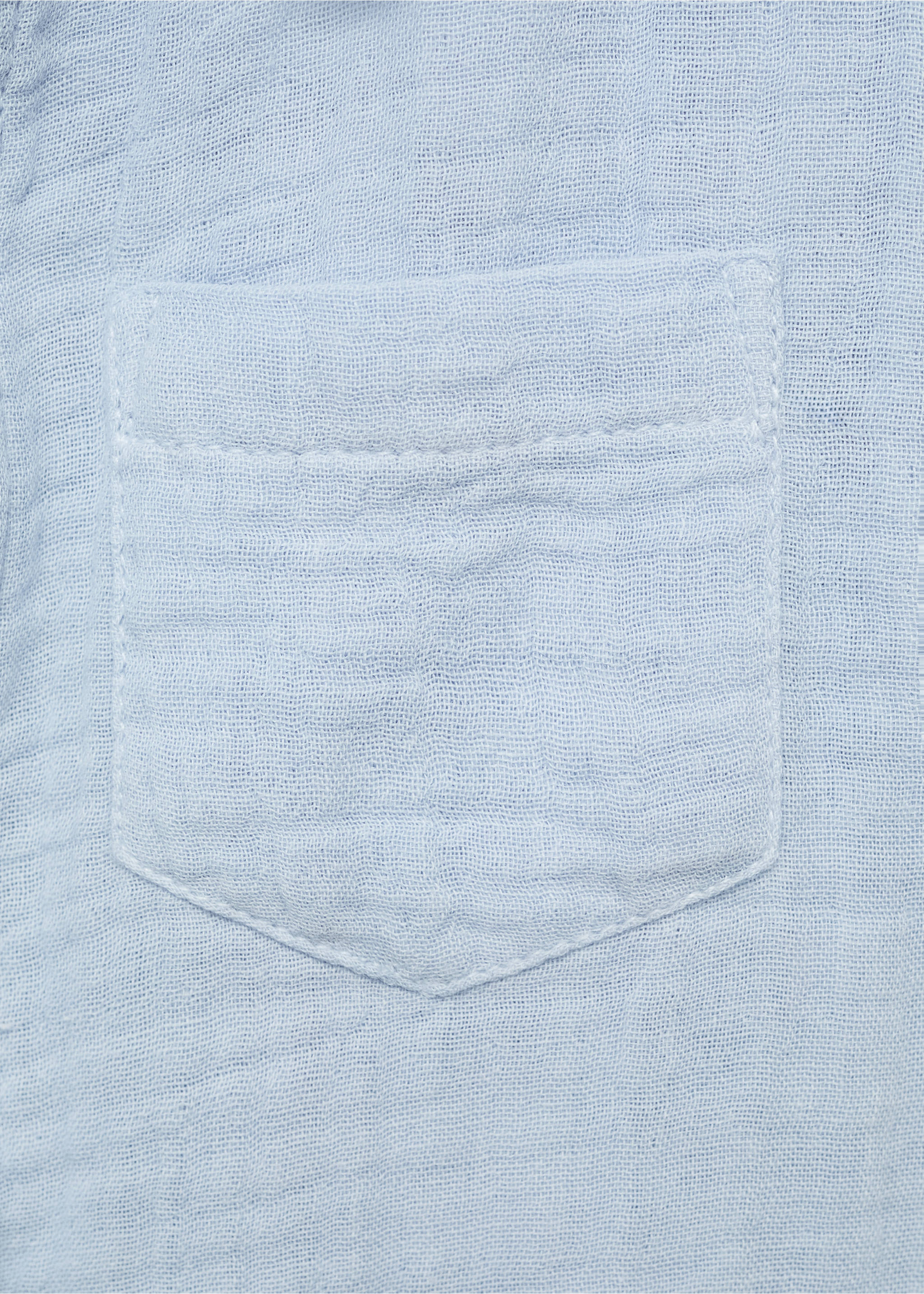 Cotton bambula shirt - Details of the article 0, Blue. Ref: 87015944-00.