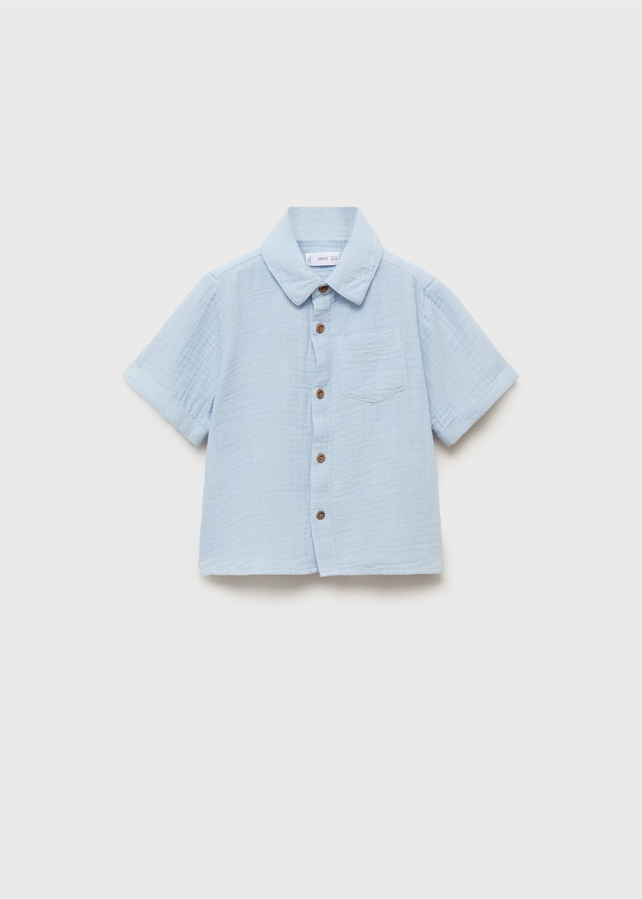 Cotton bambula shirt - Article without model, Blue. Ref: 87015944-00.