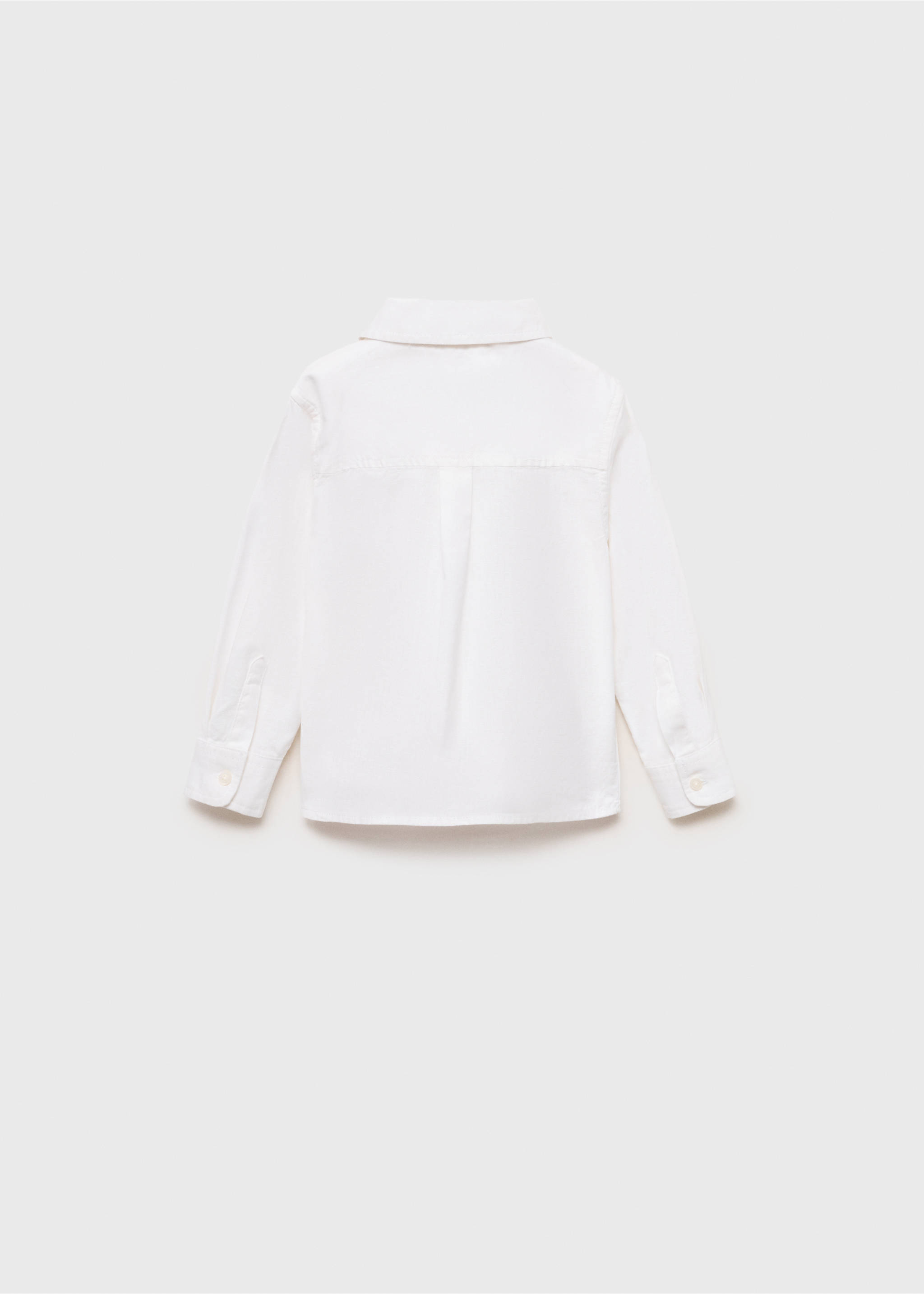 Camisa algodón y lino - Reverso del artículo, Blanco roto. Ref: 87015945-00.