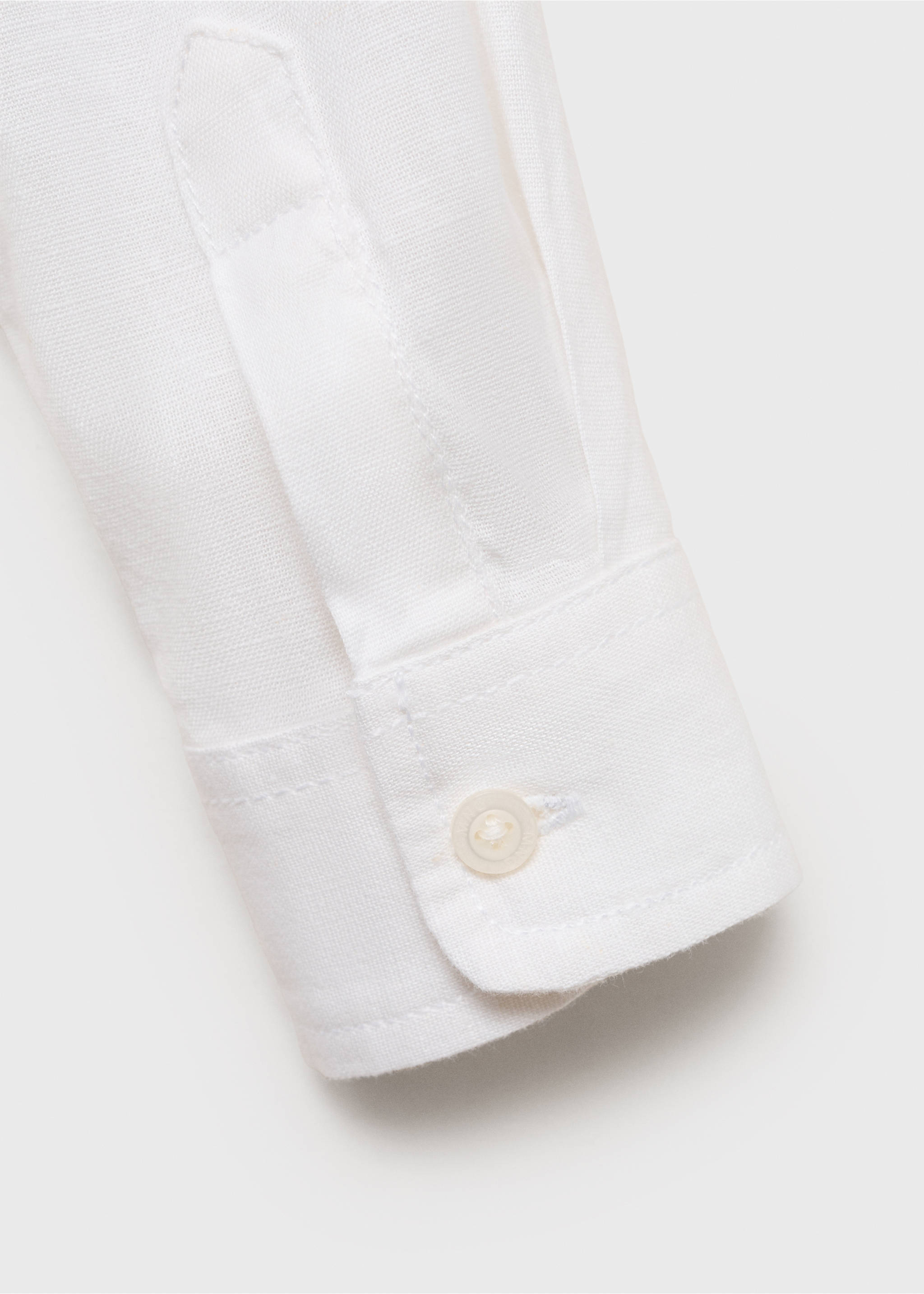 Camisa algodón y lino - Detalle del artículo 0, Blanco roto. Ref: 87015945-00.