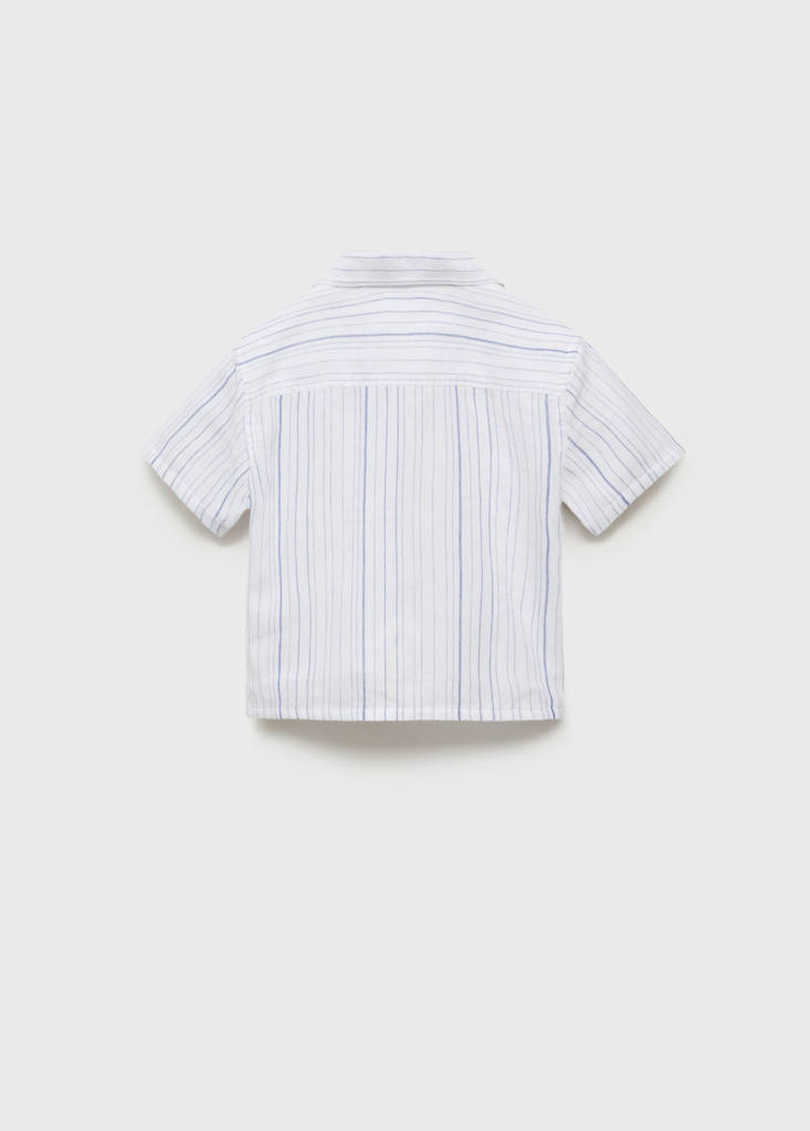 Striped cotton shirt — White