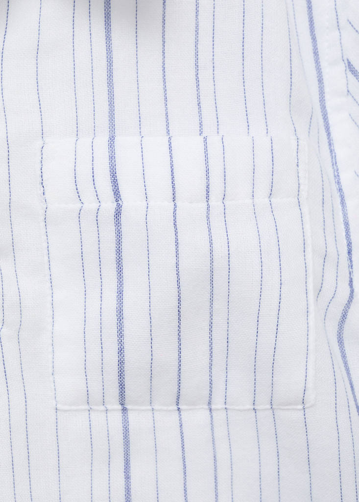 Striped cotton shirt — White